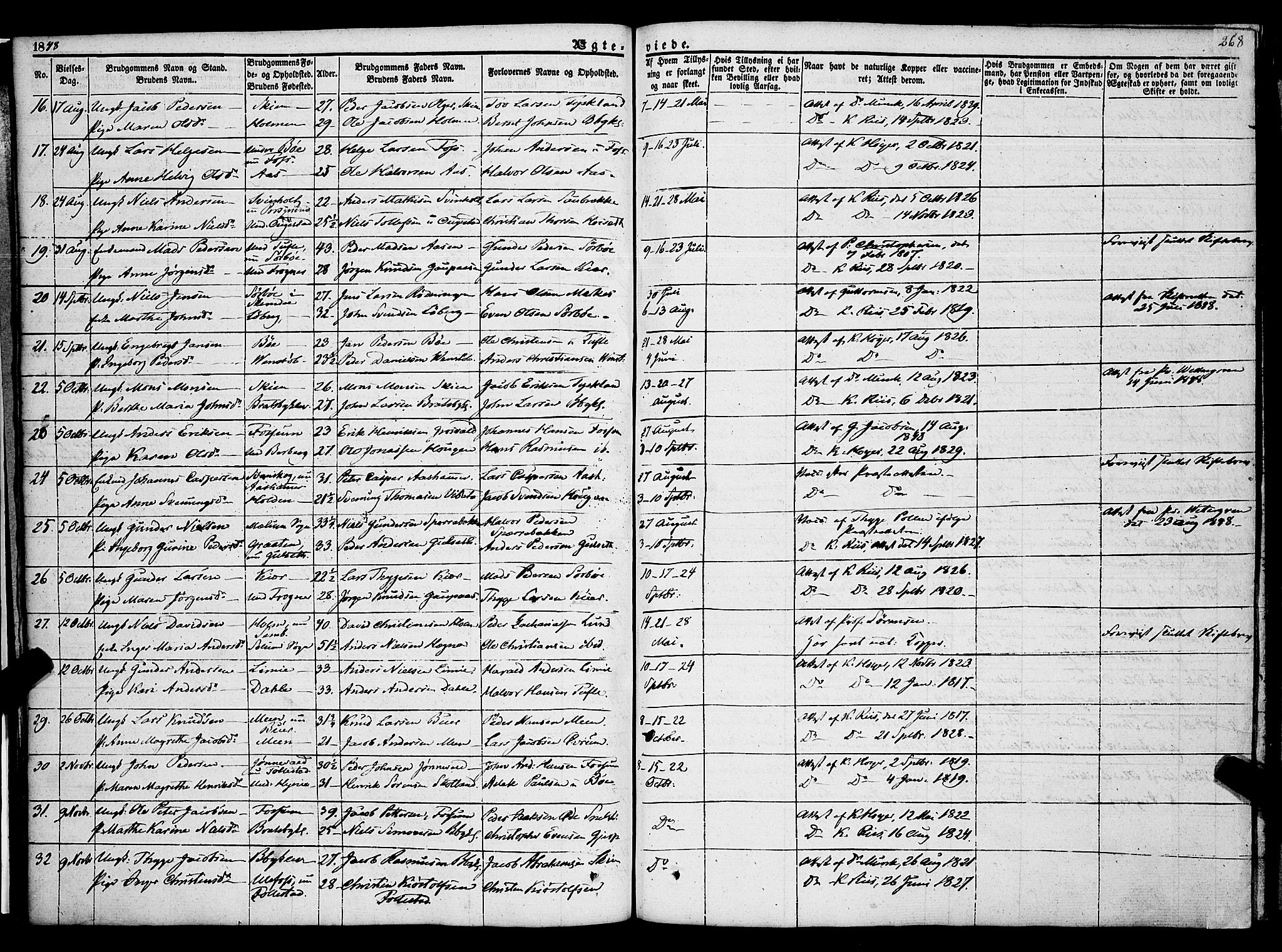 Gjerpen kirkebøker, SAKO/A-265/F/Fa/L0007b: Parish register (official) no. I 7B, 1834-1857, p. 268