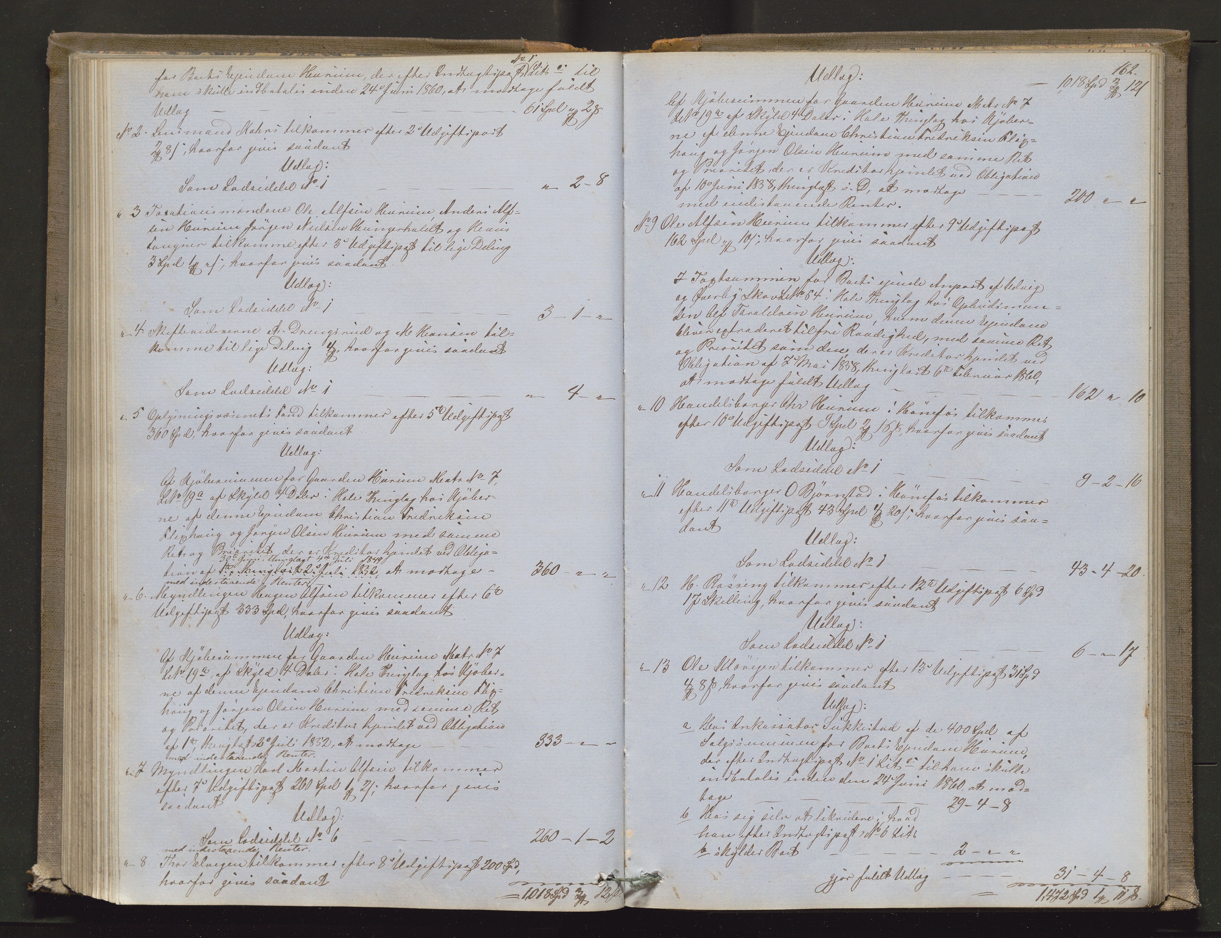 Ringerike sorenskriveri, AV/SAKO-A-105/H/Hb/Hbd/Hbda/L0004: Skifteutlodningsprotokoll, 1857-1862, p. 161b-162a