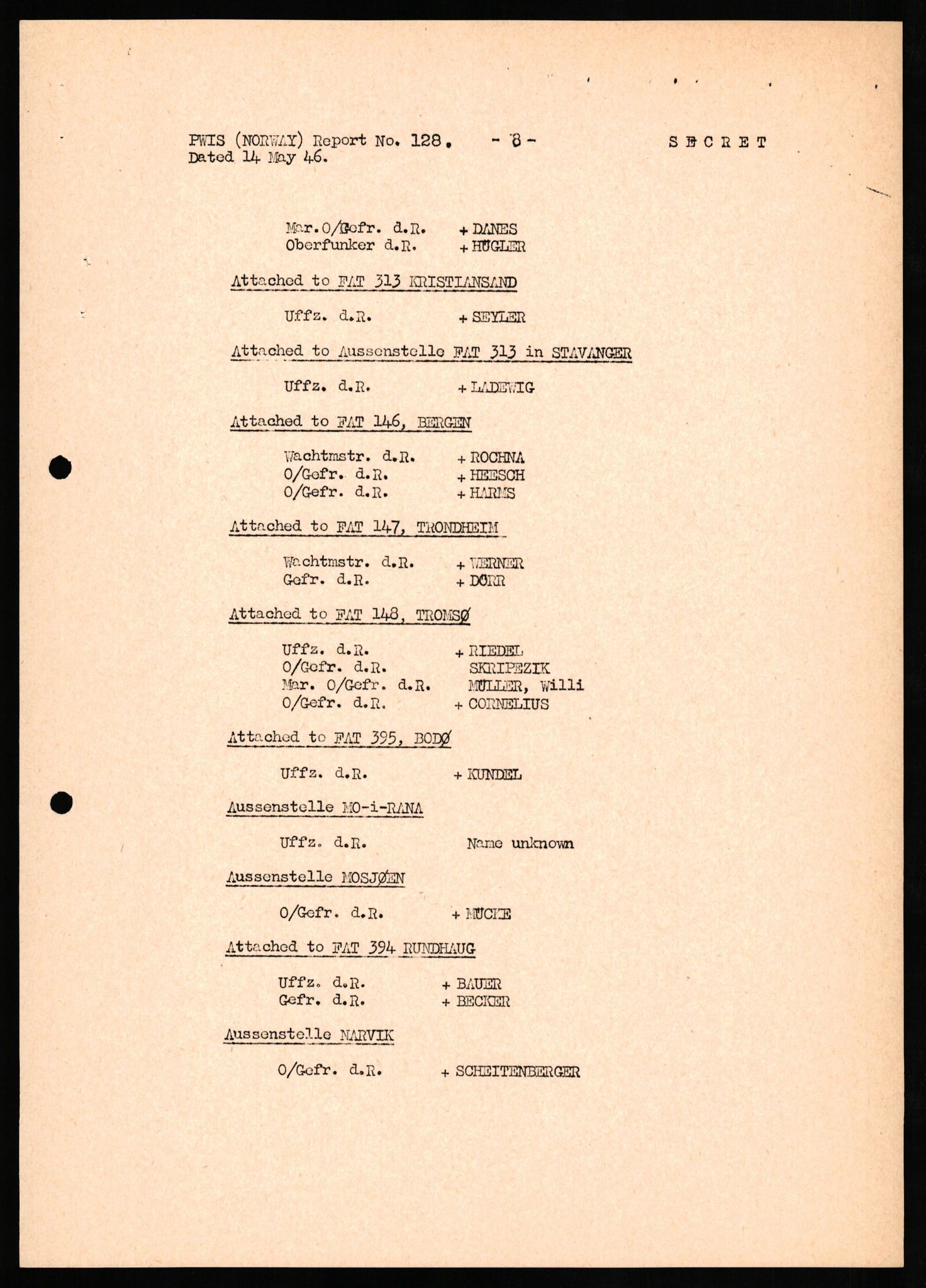 Forsvaret, Forsvarets overkommando II, AV/RA-RAFA-3915/D/Db/L0024: CI Questionaires. Tyske okkupasjonsstyrker i Norge. Tyskere., 1945-1946, p. 387