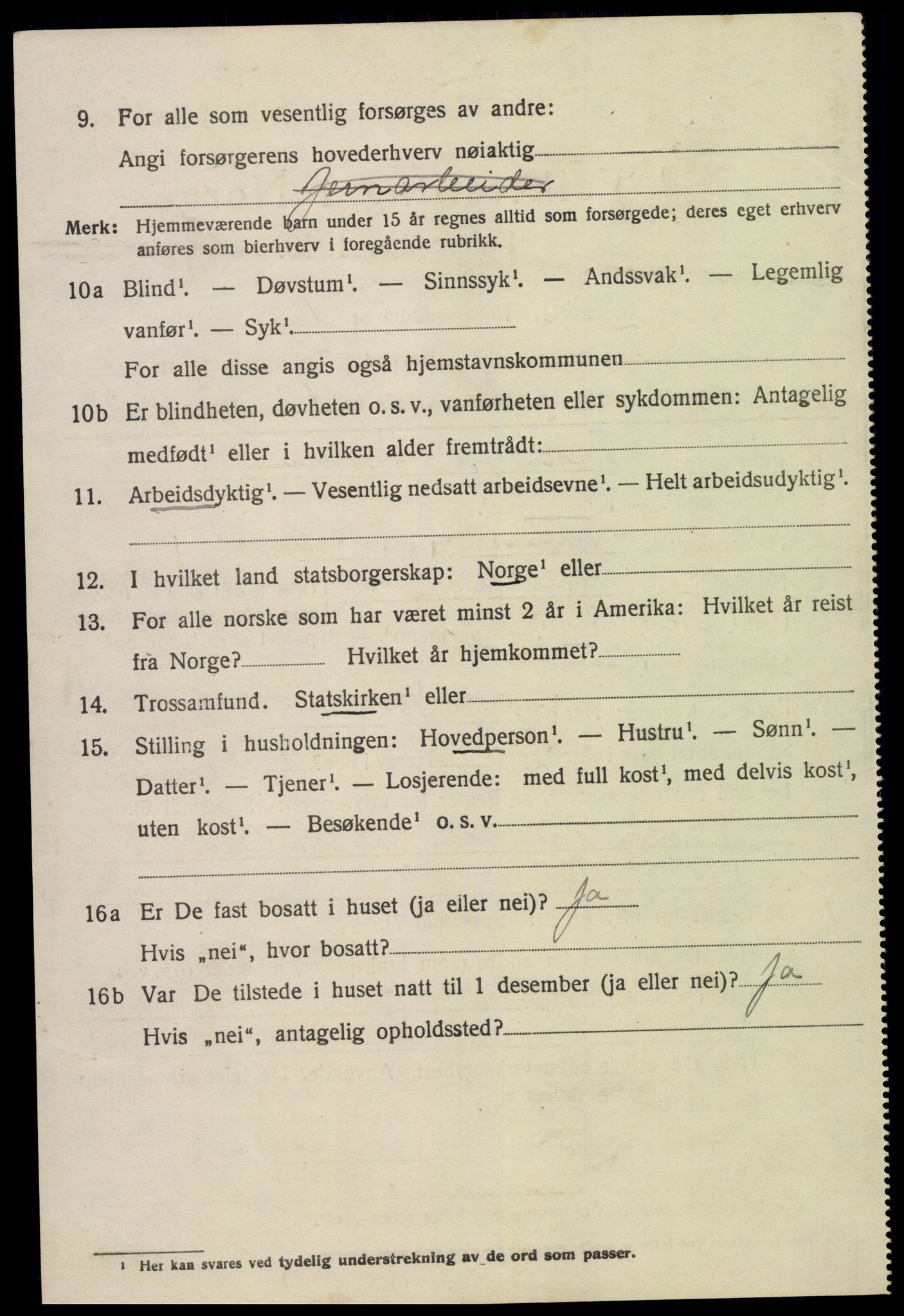 SAK, 1920 census for Fjære, 1920, p. 12178