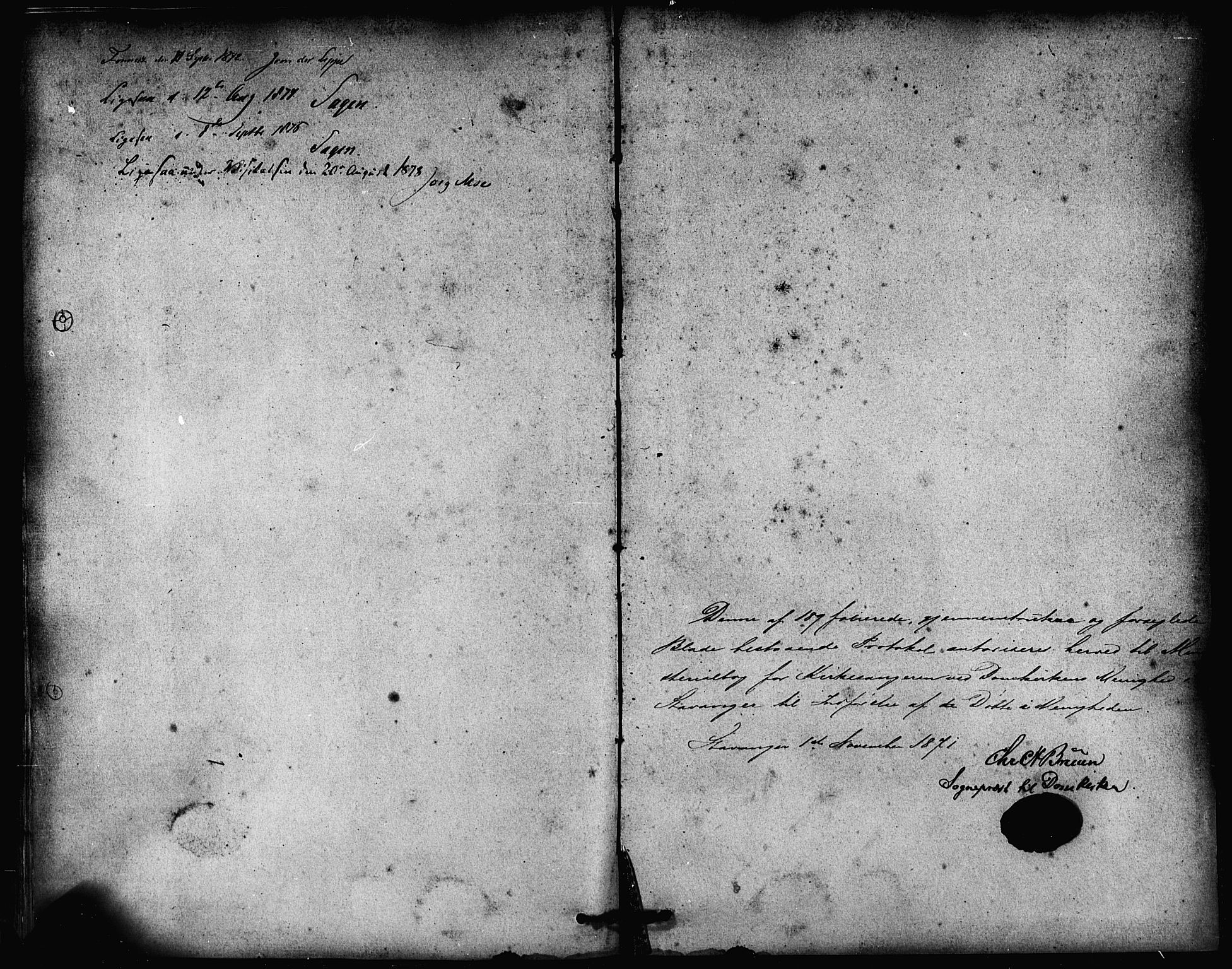 Domkirken sokneprestkontor, SAST/A-101812/001/30/30BB/L0013: Parish register (copy) no. B 13, 1871-1880