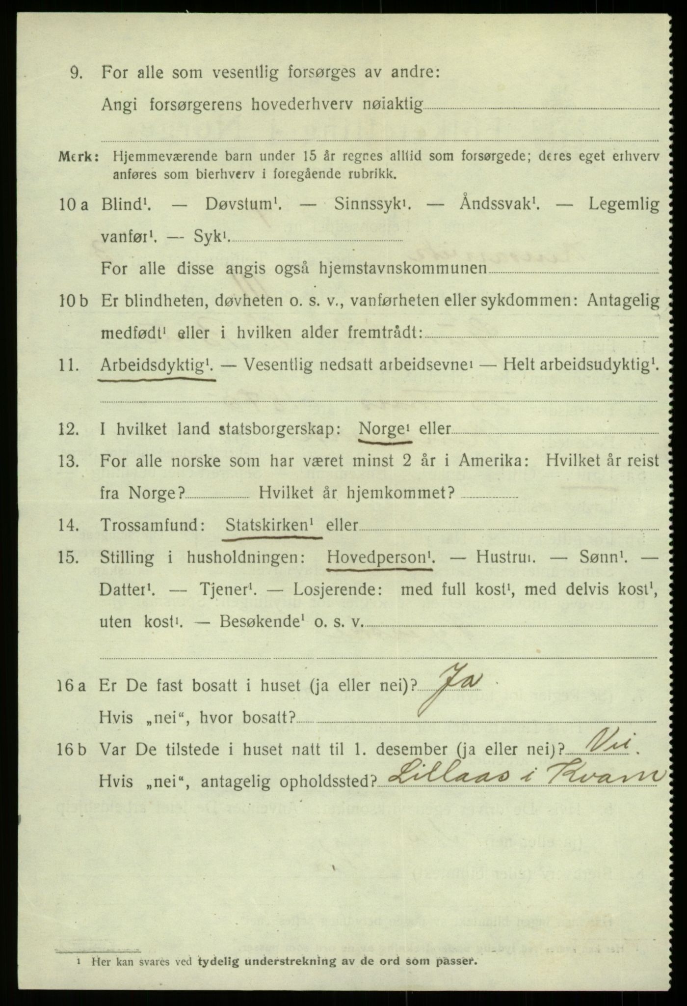 SAB, 1920 census for Kinsarvik, 1920, p. 2381