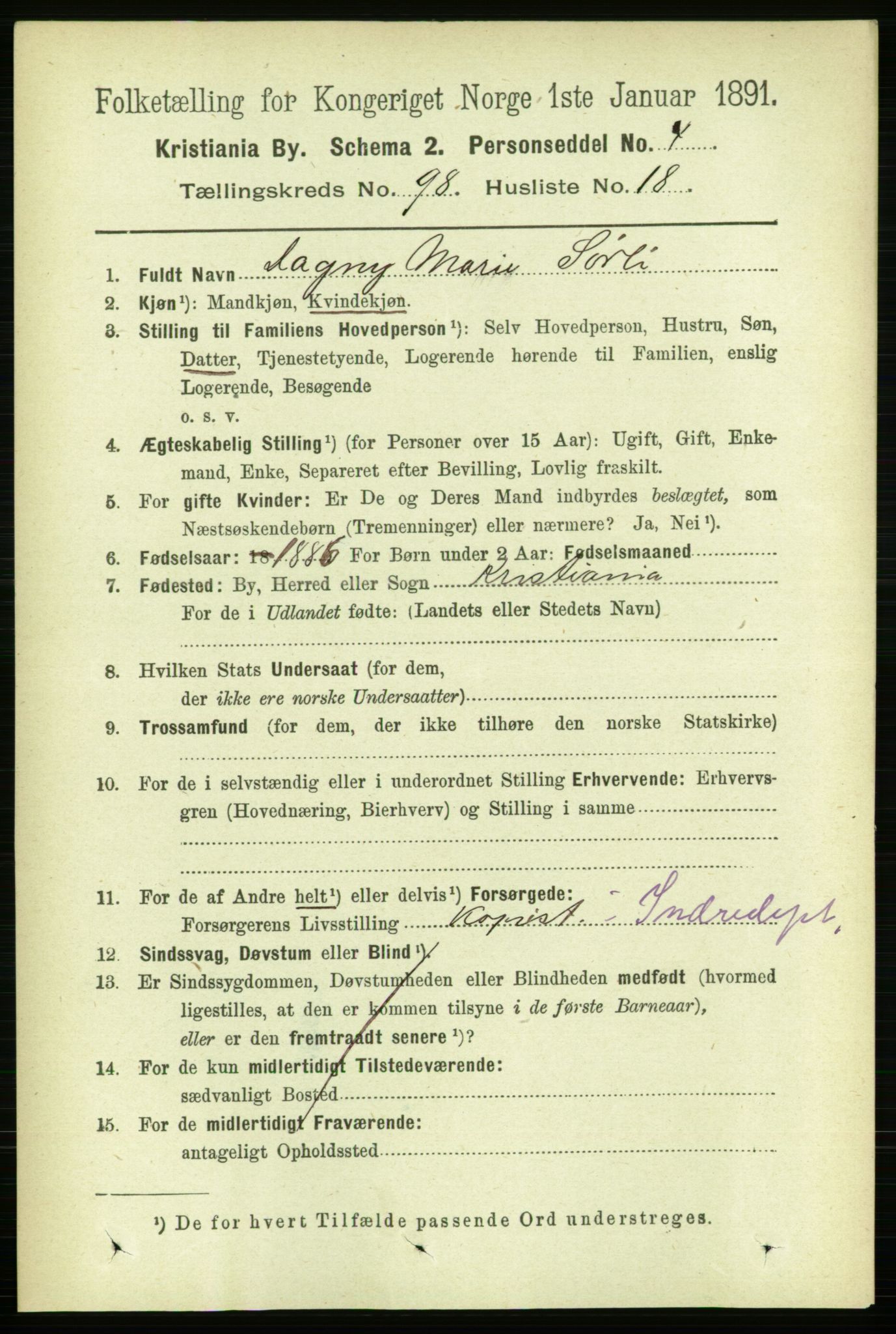 RA, 1891 census for 0301 Kristiania, 1891, p. 48236