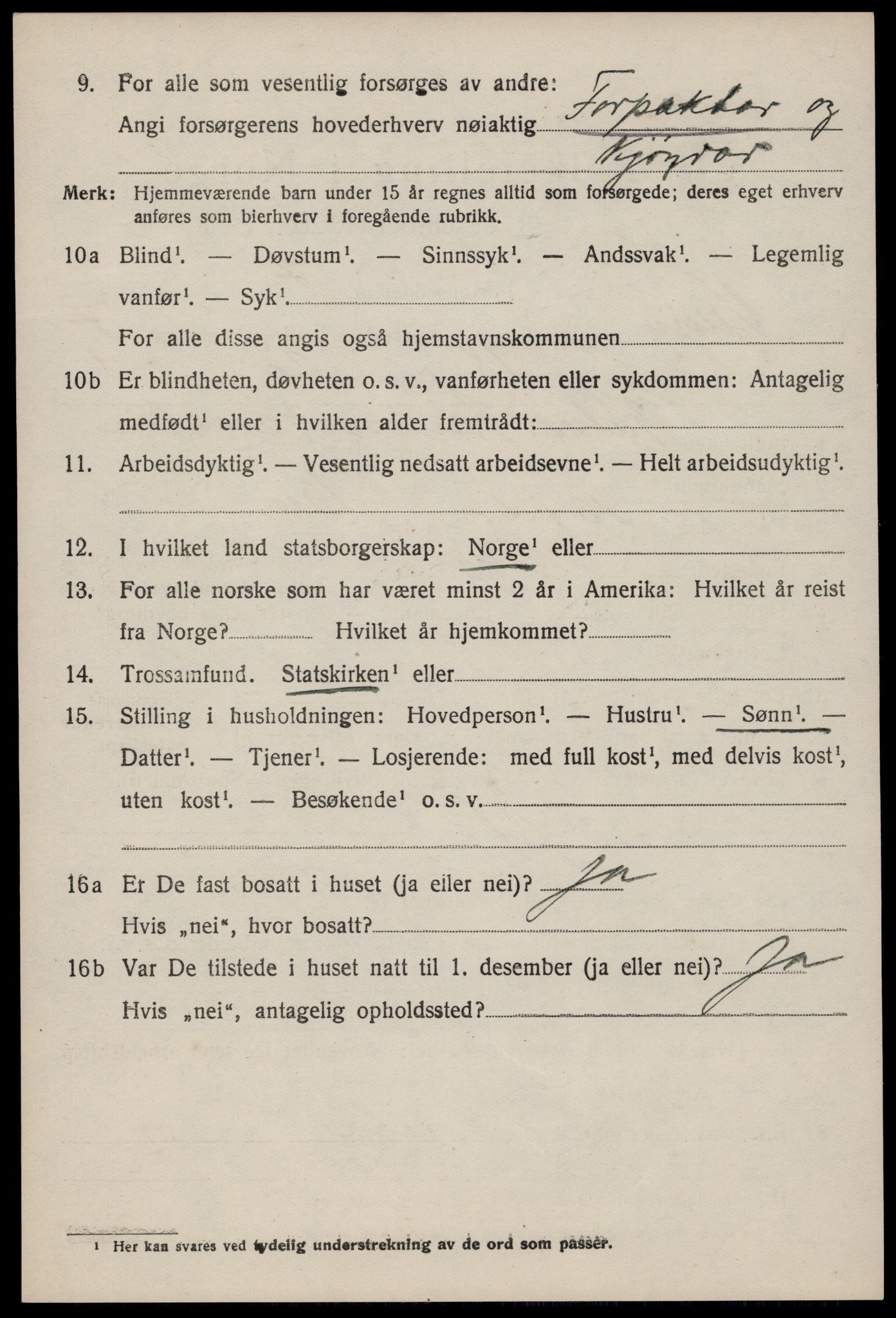 SAKO, 1920 census for Vinje, 1920, p. 2190