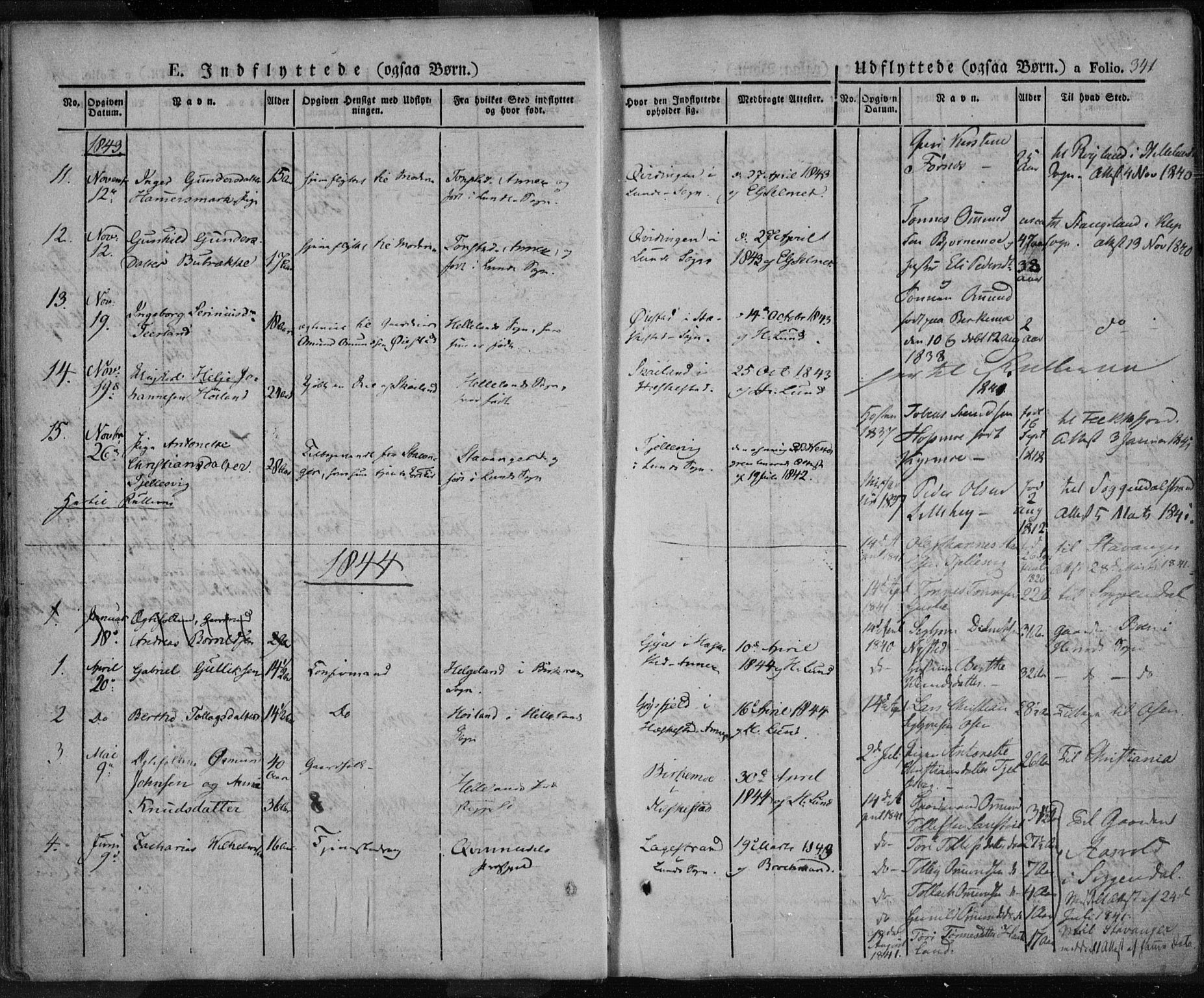 Lund sokneprestkontor, SAST/A-101809/S06/L0008: Parish register (official) no. A 7.2, 1833-1854, p. 341