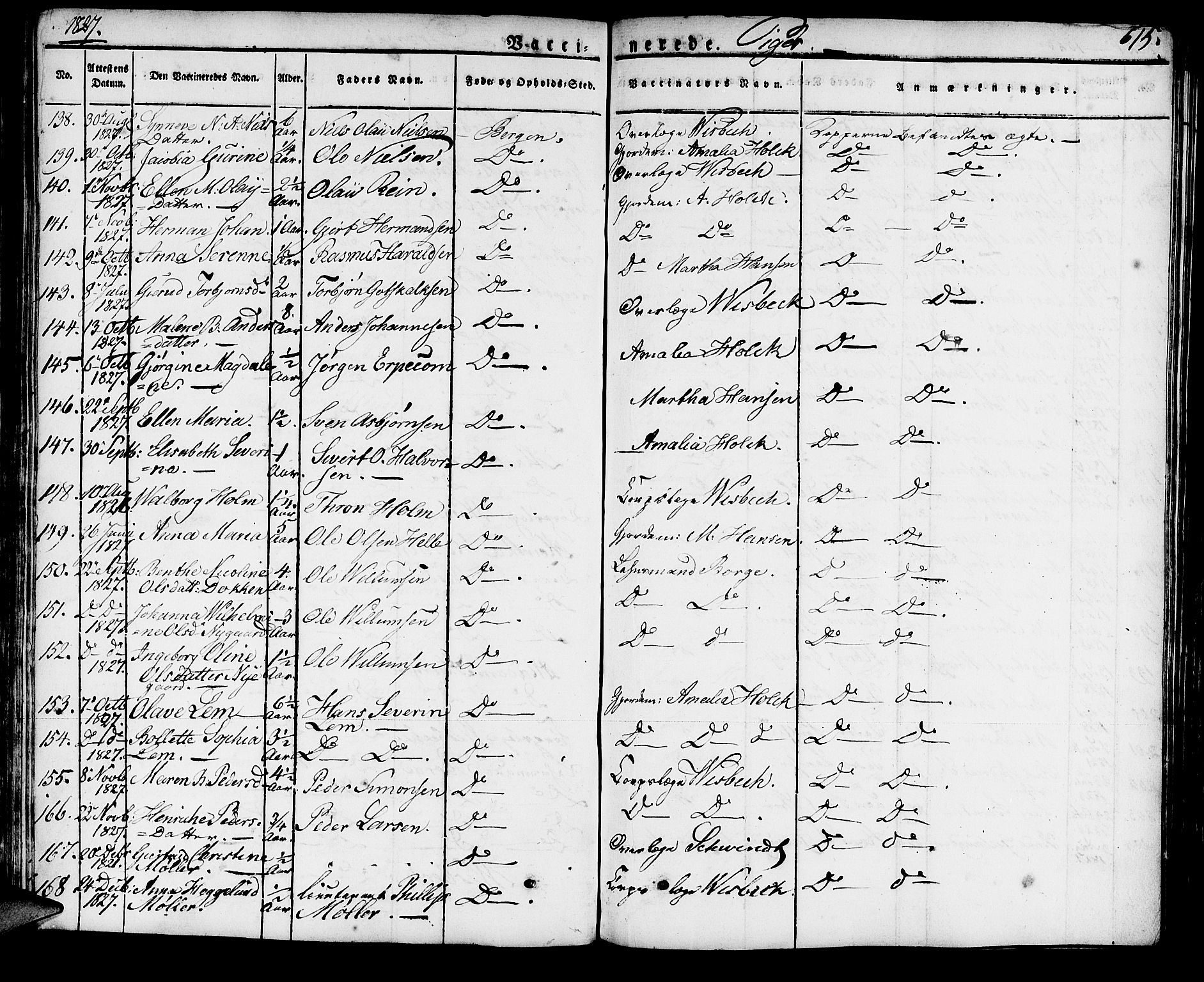 Domkirken sokneprestembete, SAB/A-74801/H/Haa/L0012: Parish register (official) no. A 12, 1821-1840, p. 615