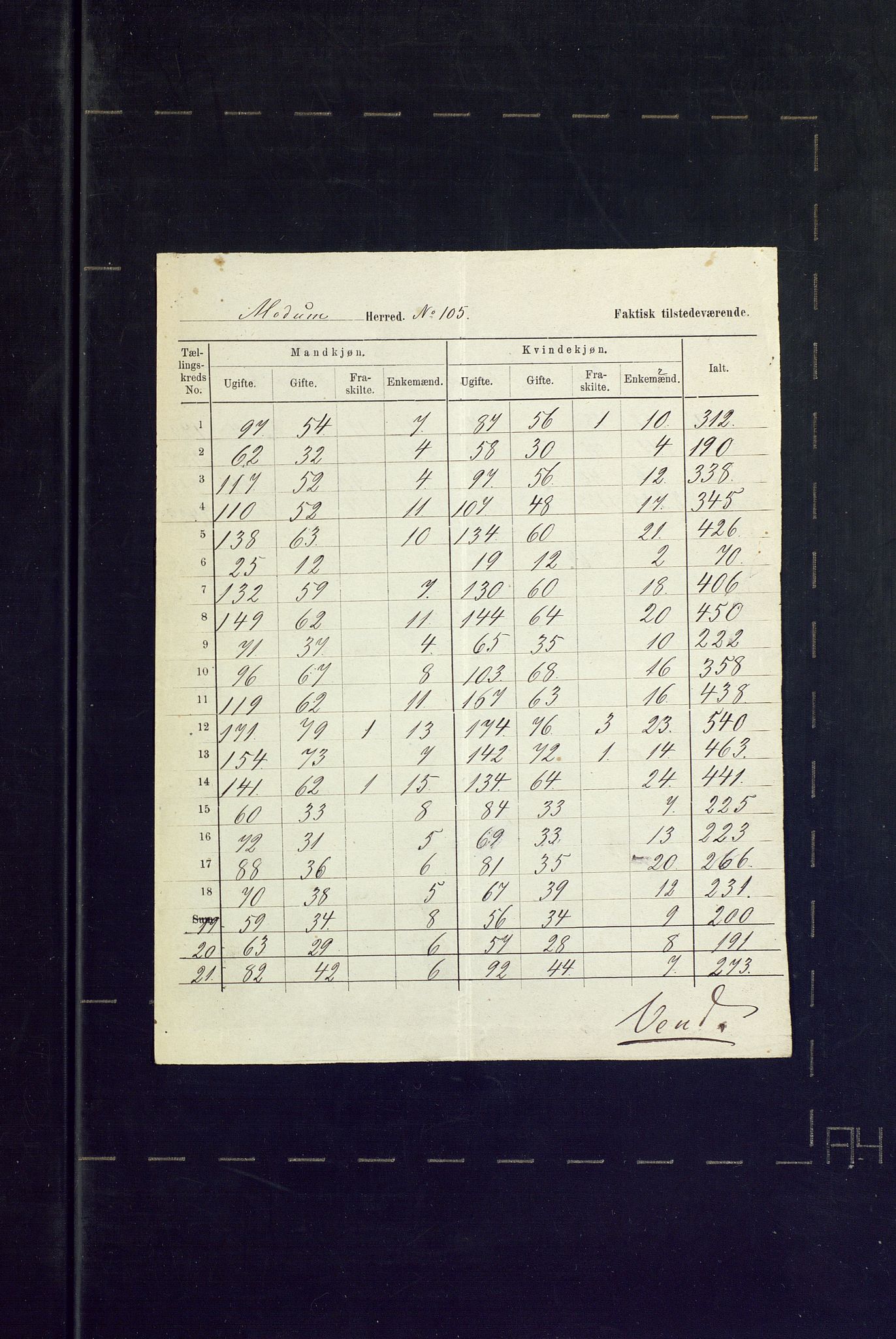 SAKO, 1875 census for 0623P Modum, 1875, p. 100