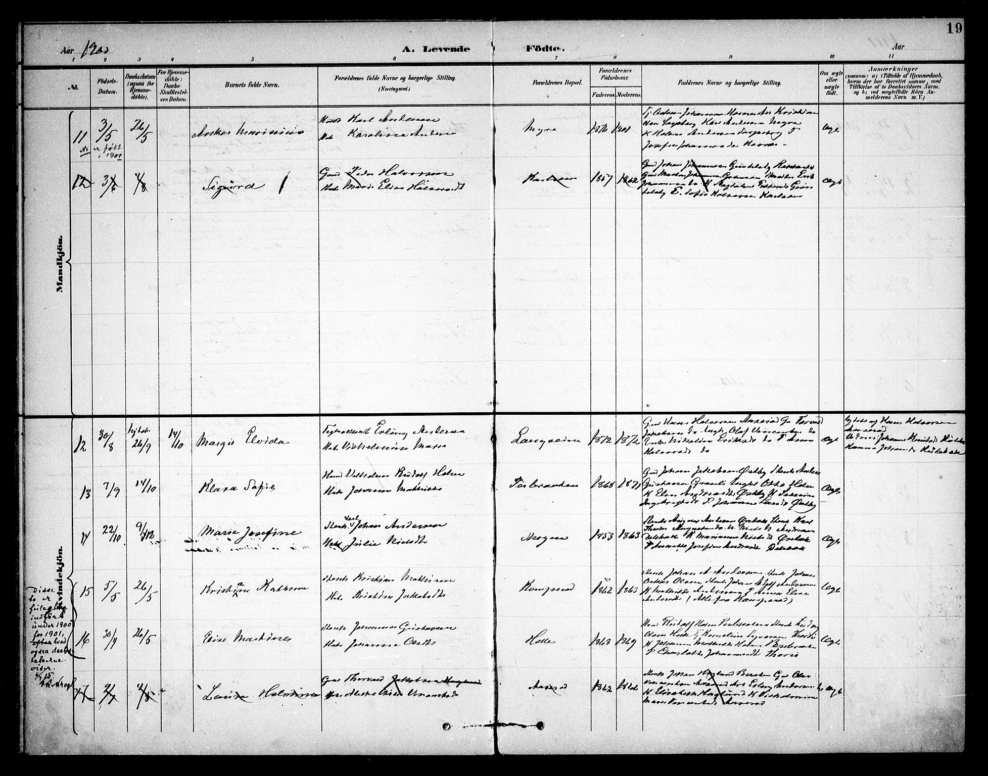 Skjeberg prestekontor Kirkebøker, AV/SAO-A-10923/F/Fb/L0002: Parish register (official) no. II 2, 1895-1910, p. 19