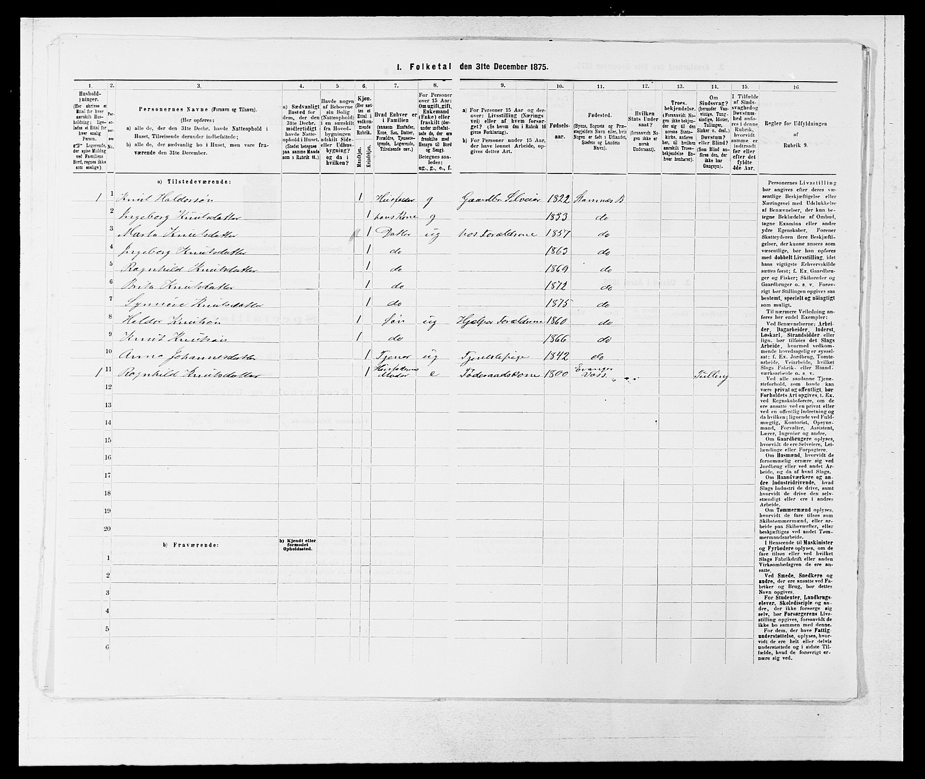 SAB, 1875 census for 1251P Bruvik, 1875, p. 590