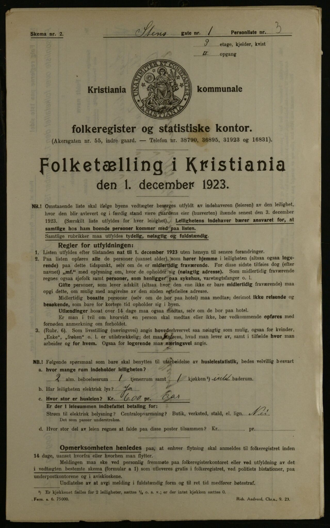 OBA, Municipal Census 1923 for Kristiania, 1923, p. 112371