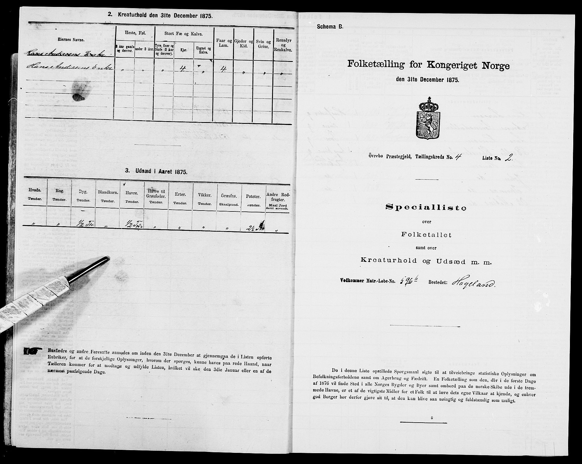 SAK, 1875 census for 1016P Øvrebø, 1875, p. 368