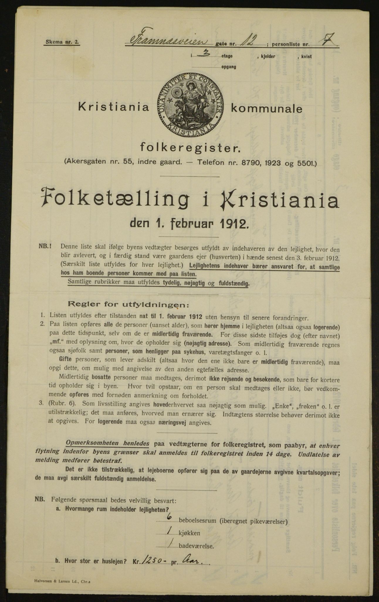 OBA, Municipal Census 1912 for Kristiania, 1912, p. 25514