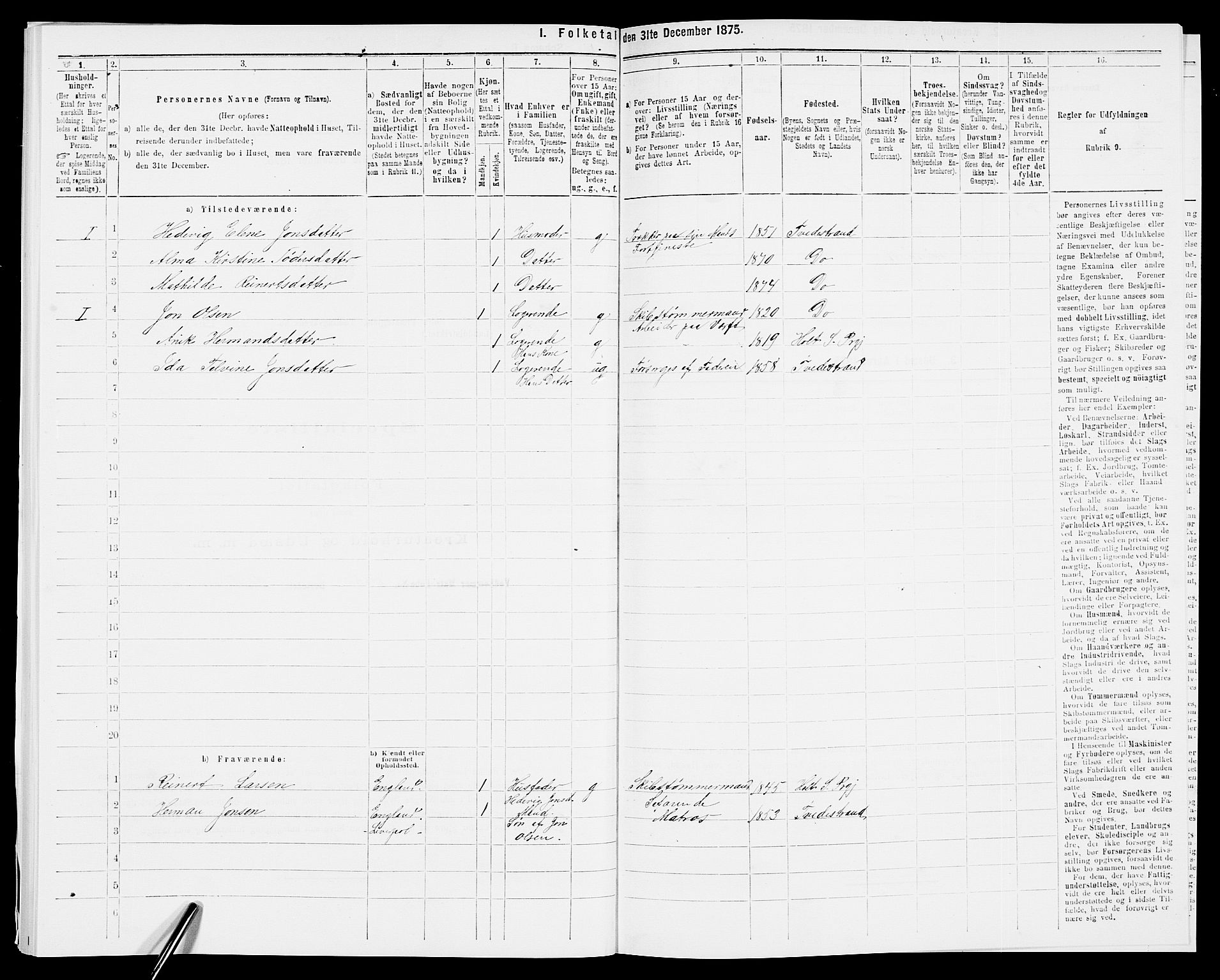 SAK, 1875 census for 0914L Holt/Holt, 1875, p. 950