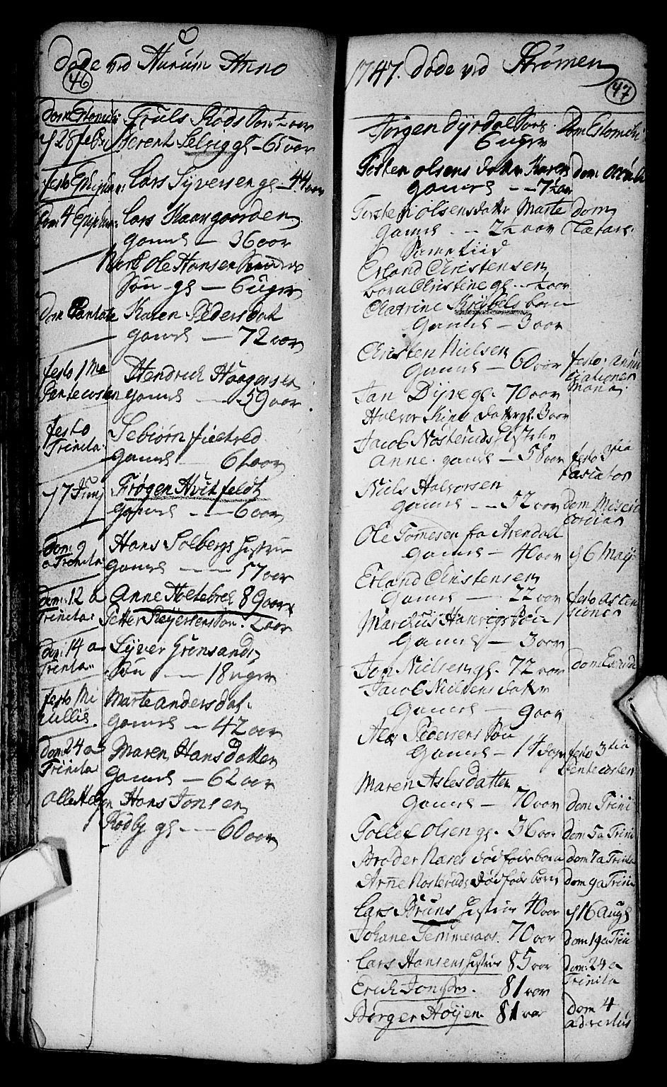 Hurum kirkebøker, SAKO/A-229/F/Fa/L0004: Parish register (official) no. 4, 1733-1757, p. 46-47