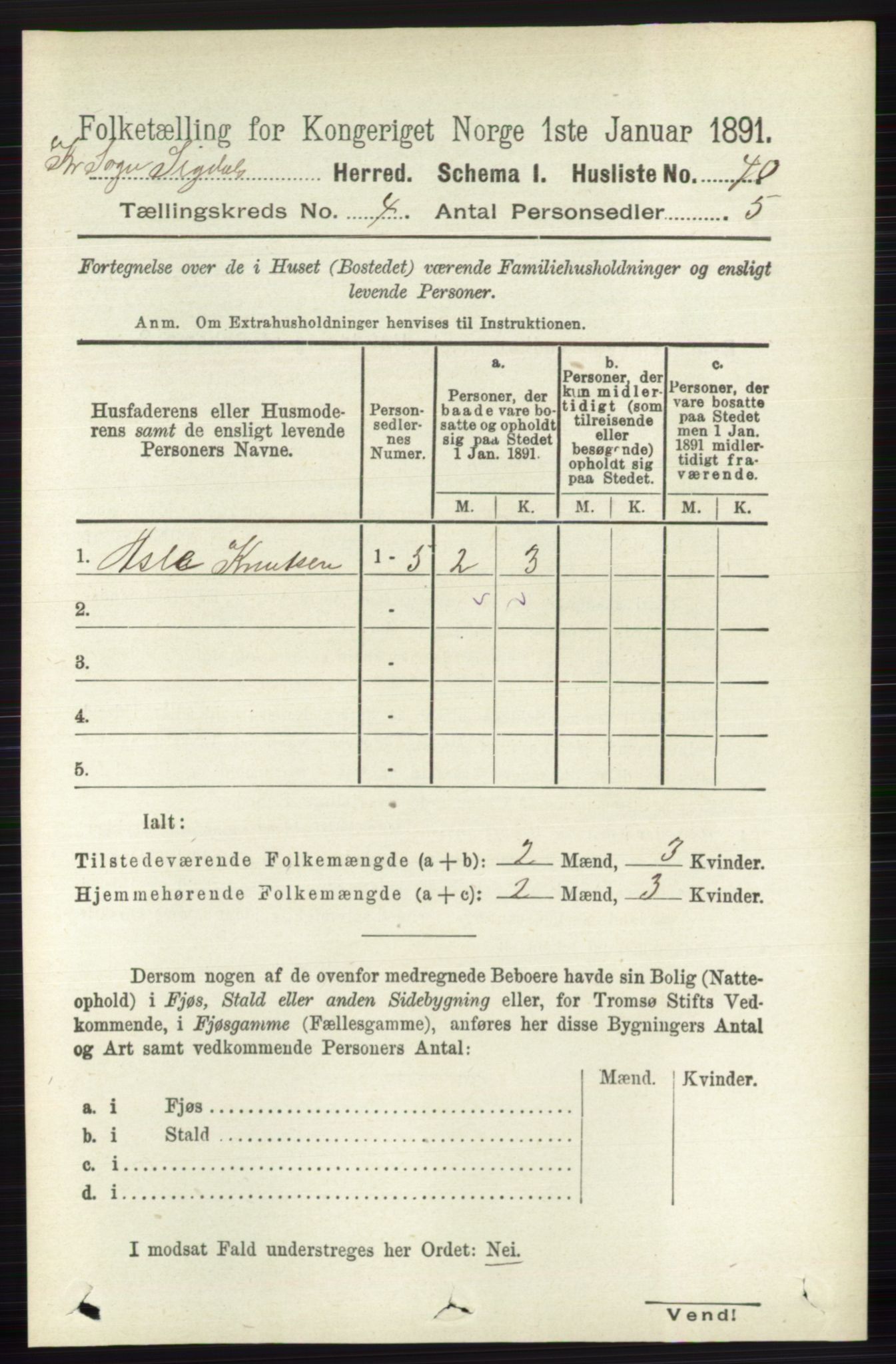 RA, 1891 census for 0621 Sigdal, 1891, p. 5991