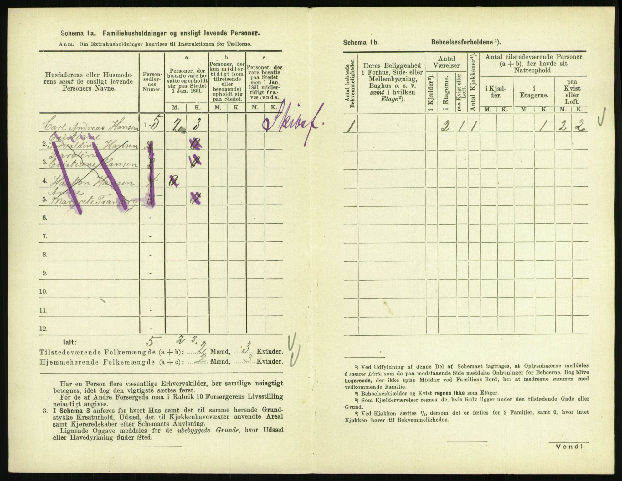 RA, 1891 census for 0801 Kragerø, 1891, p. 745