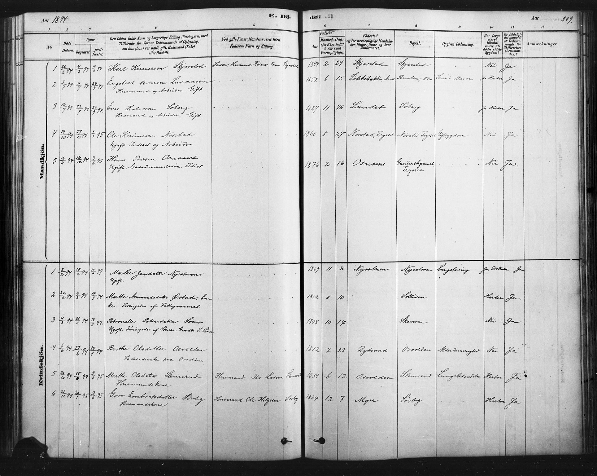 Åmot prestekontor, Hedmark, SAH/PREST-056/H/Ha/Haa/L0012: Parish register (official) no. 12, 1878-1901, p. 209