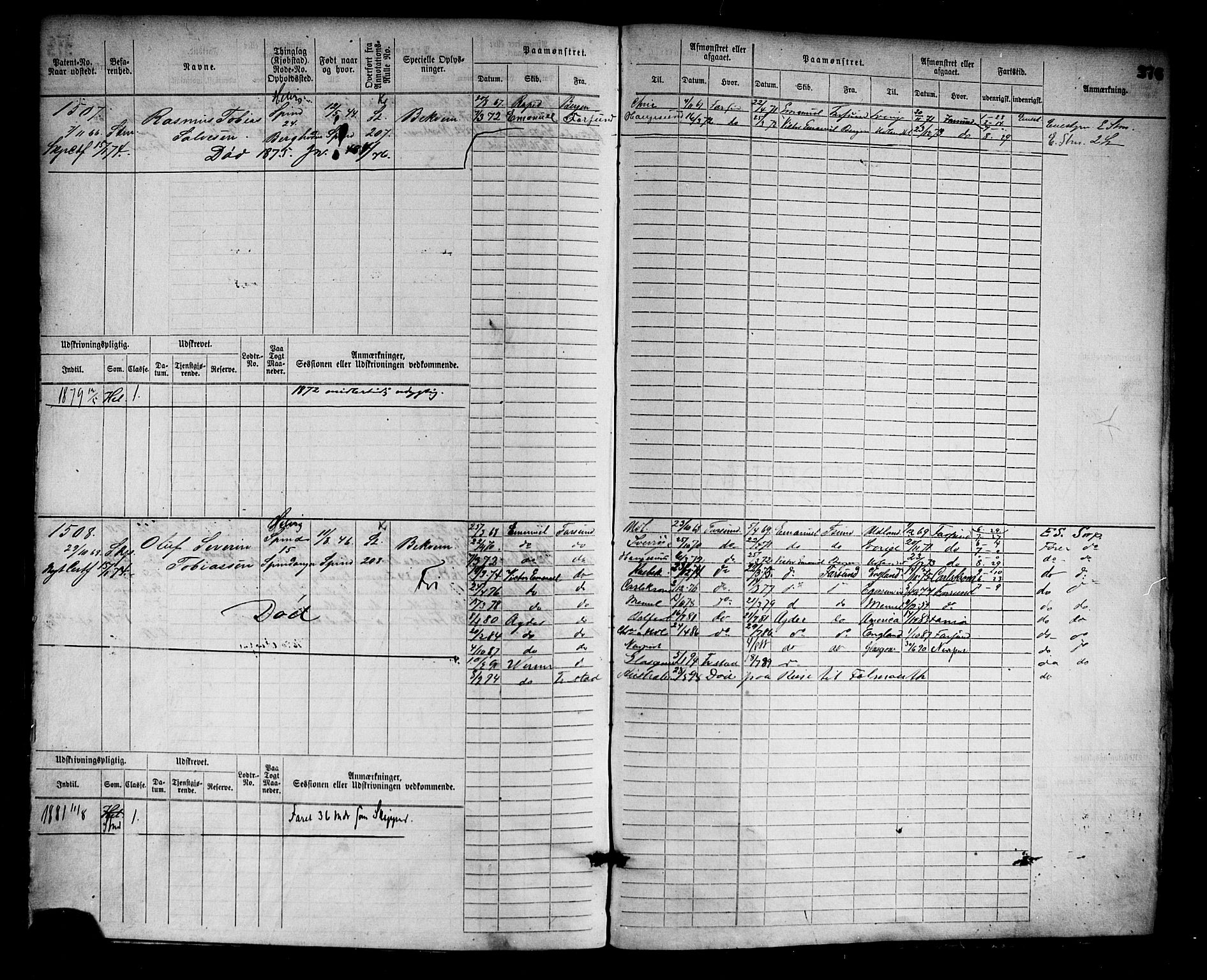 Farsund mønstringskrets, AV/SAK-2031-0017/F/Fb/L0002: Hovedrulle nr 759-1508, M-5, 1868-1900, p. 381