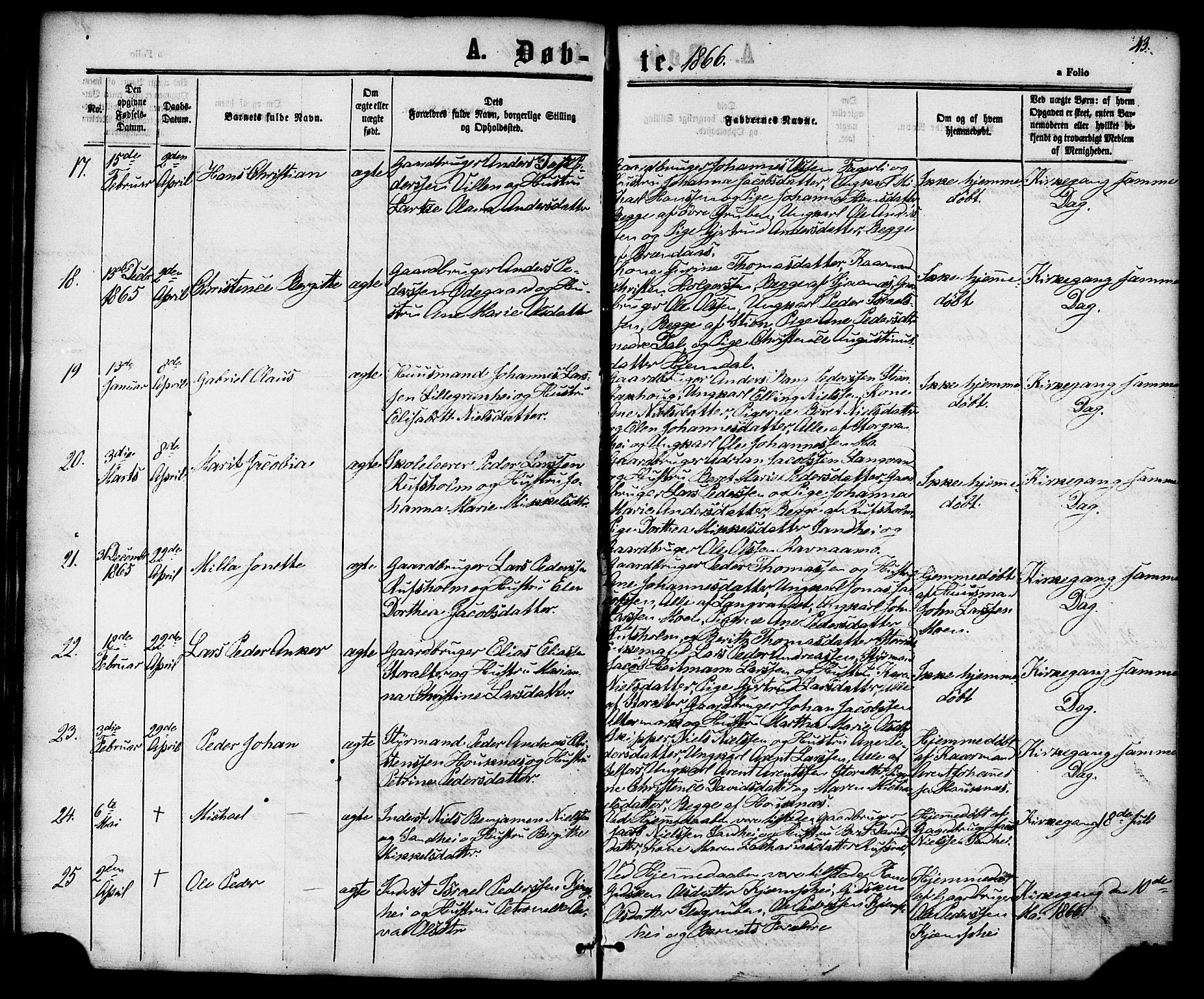 Ministerialprotokoller, klokkerbøker og fødselsregistre - Nordland, SAT/A-1459/827/L0393: Parish register (official) no. 827A05, 1863-1883, p. 43