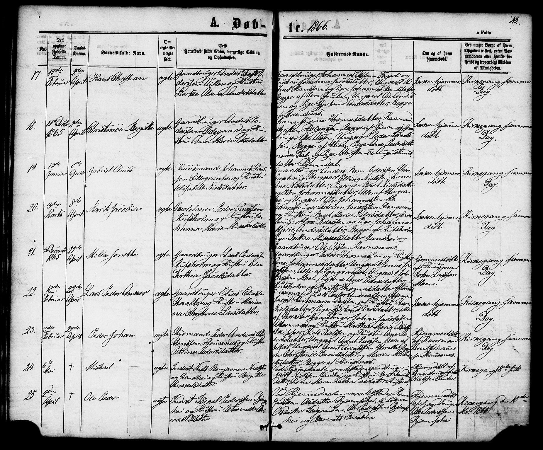 Ministerialprotokoller, klokkerbøker og fødselsregistre - Nordland, AV/SAT-A-1459/827/L0393: Parish register (official) no. 827A05, 1863-1883, p. 43