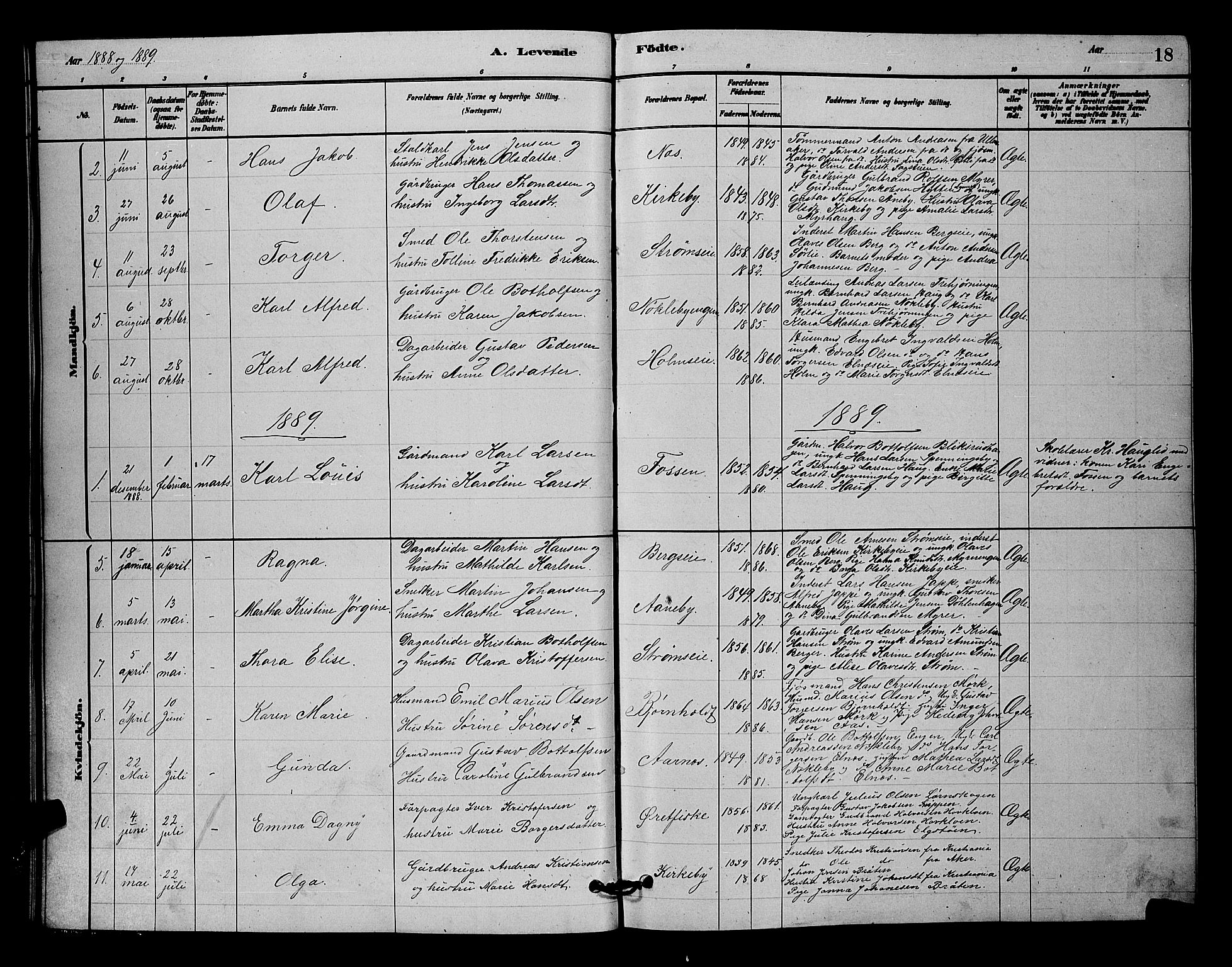 Nittedal prestekontor Kirkebøker, SAO/A-10365a/G/Gb/L0002: Parish register (copy) no. II 2, 1879-1901, p. 18