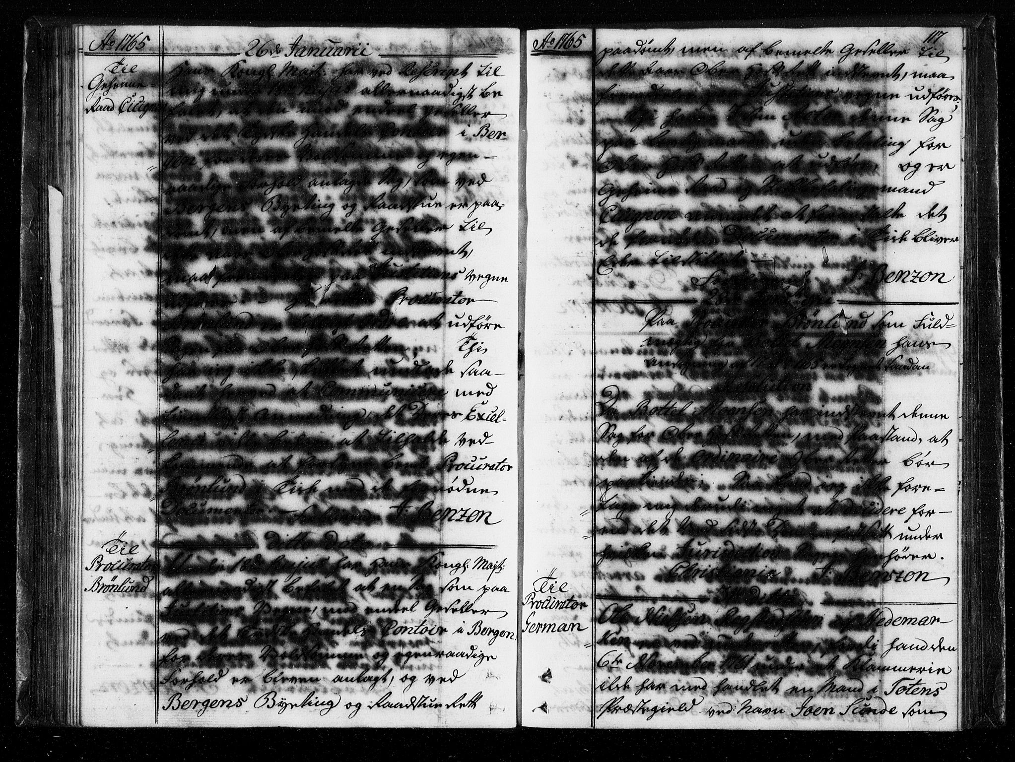 Stattholderembetet 1572-1771, AV/RA-EA-2870/Bf/L0004: Stattholderprotokoll (allmenn kopibok), 1764-1765, p. 116b-117a