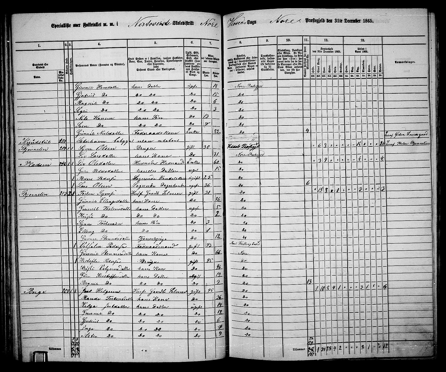 RA, 1865 census for Nore, 1865, p. 56