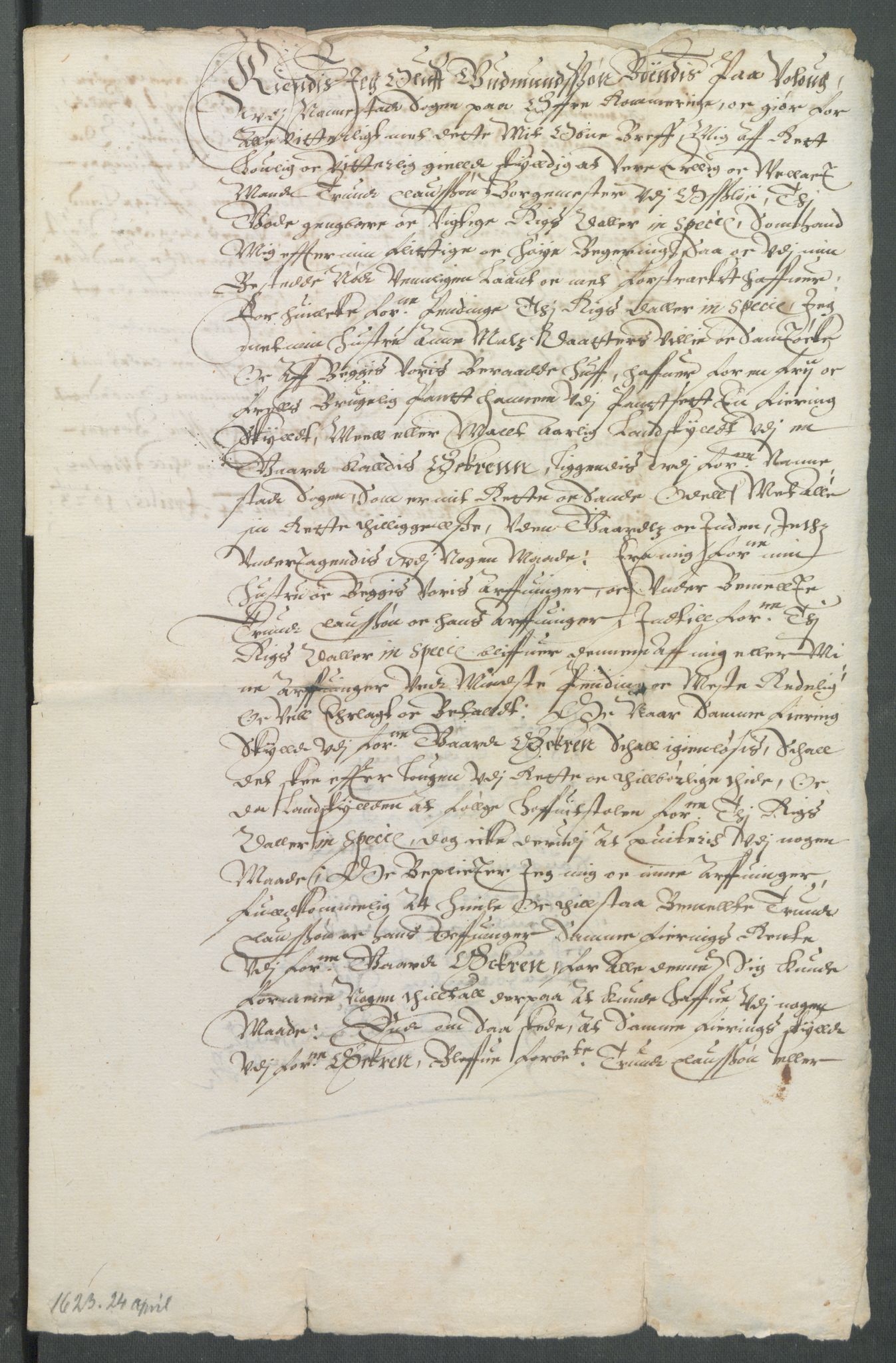 Riksarkivets diplomsamling, AV/RA-EA-5965/F02/L0131: Dokumenter, 1623, p. 58