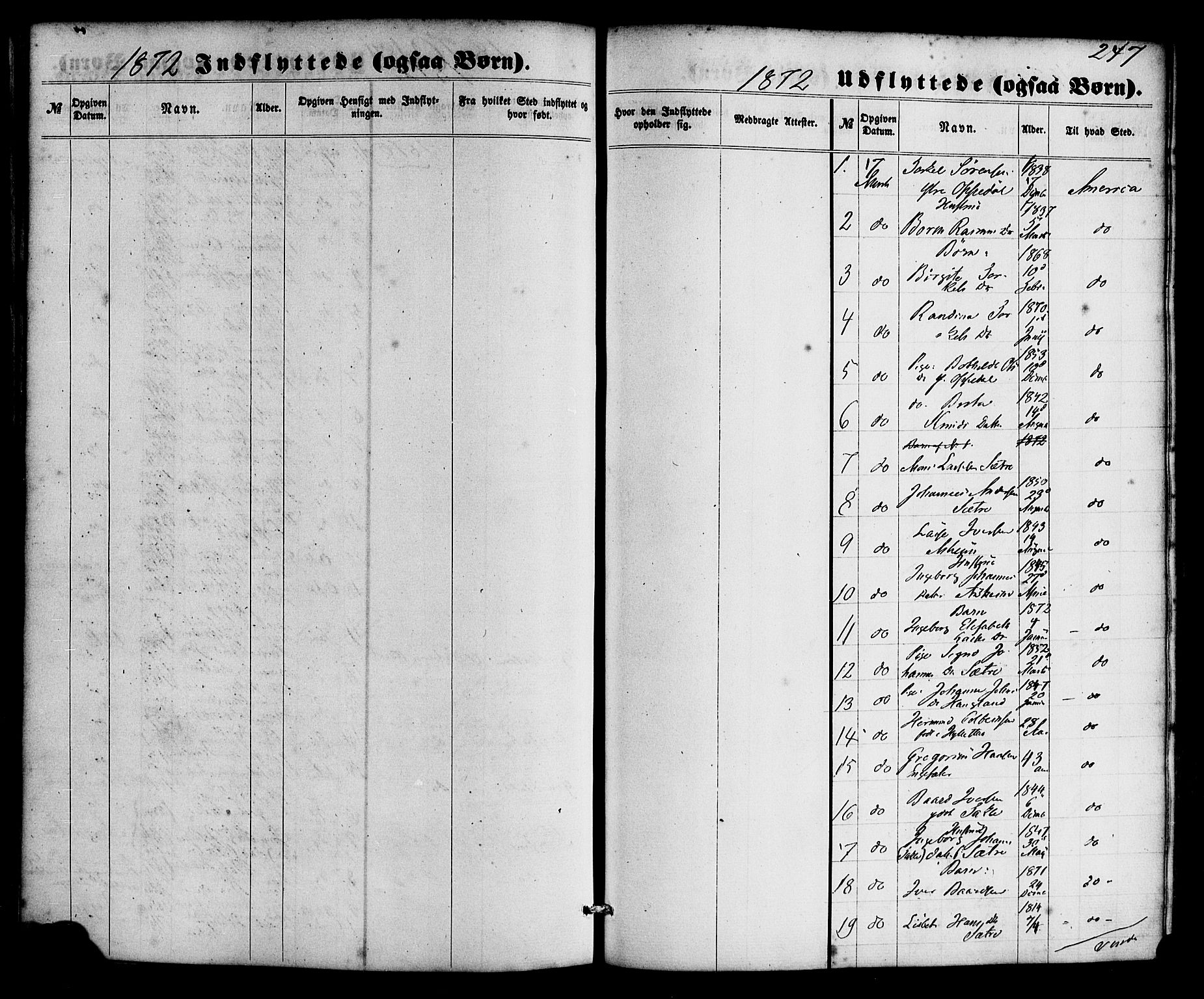 Gulen sokneprestembete, SAB/A-80201/H/Haa/Haac/L0001: Parish register (official) no. C 1, 1859-1881, p. 247
