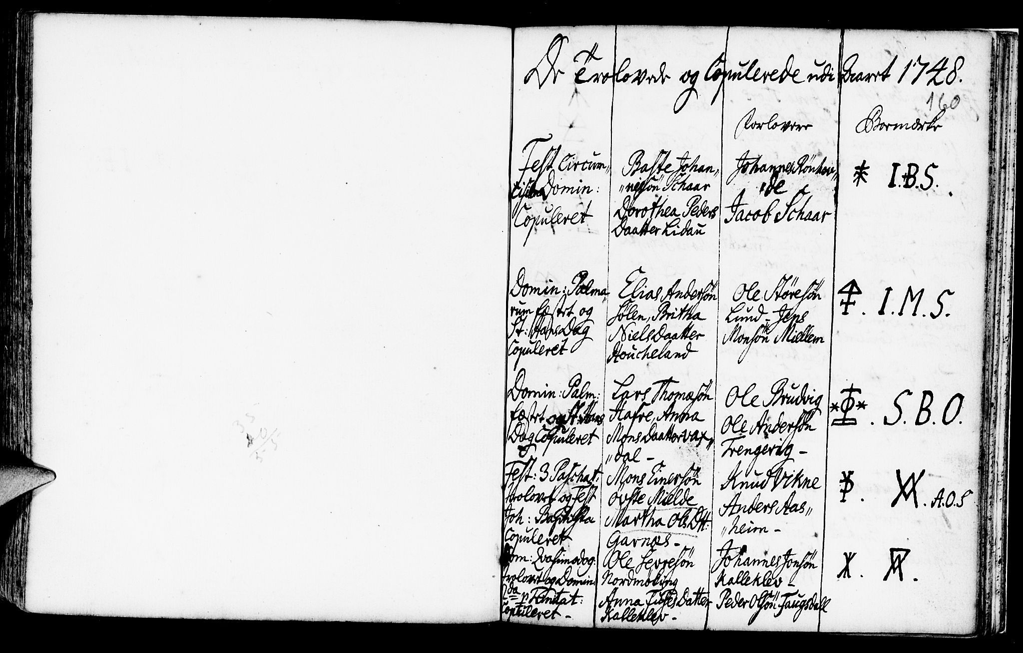 Haus sokneprestembete, SAB/A-75601/H/Haa: Parish register (official) no. A 6, 1748-1758, p. 160