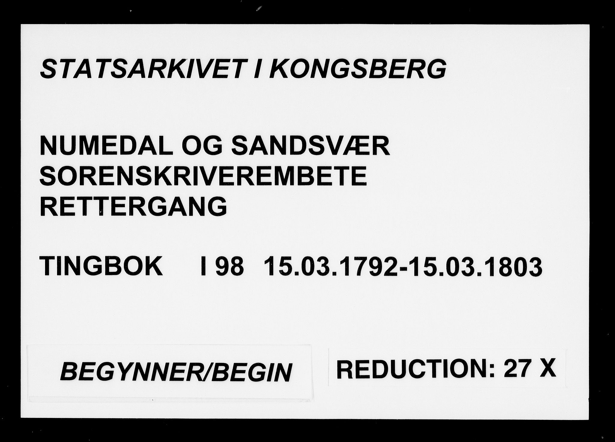 Numedal og Sandsvær sorenskriveri, SAKO/A-128/F/Fa/Faa/L0098: Tingbøker, 1792-1803