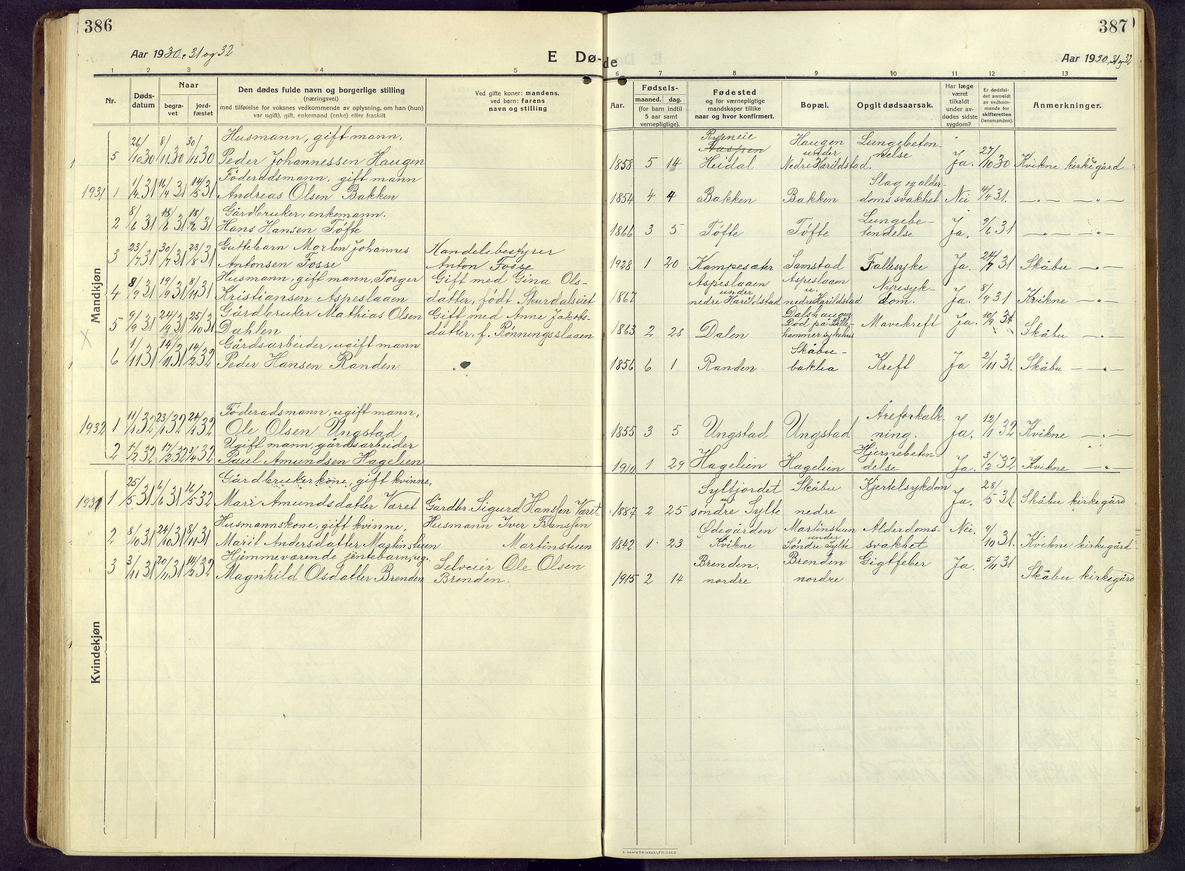 Nord-Fron prestekontor, AV/SAH-PREST-080/H/Ha/Hab/L0009: Parish register (copy) no. 9, 1915-1958, p. 386-387