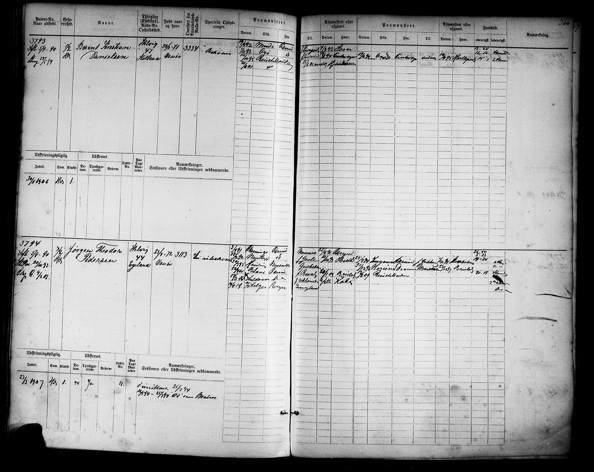 Farsund mønstringskrets, SAK/2031-0017/F/Fb/L0019: Hovedrulle nr 3067-3832, Z-11, 1882-1922, p. 373