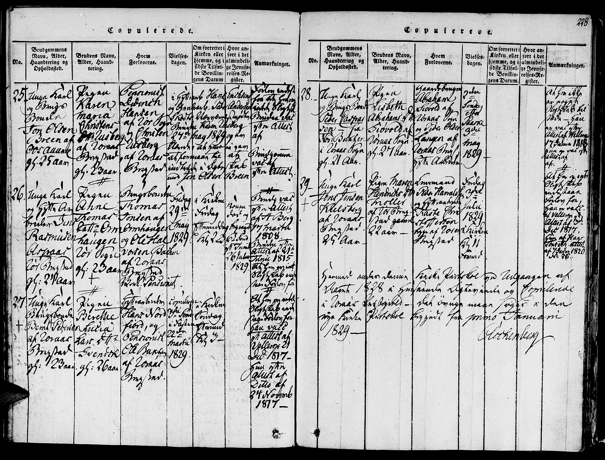 Ministerialprotokoller, klokkerbøker og fødselsregistre - Sør-Trøndelag, SAT/A-1456/681/L0929: Parish register (official) no. 681A07, 1817-1828, p. 228