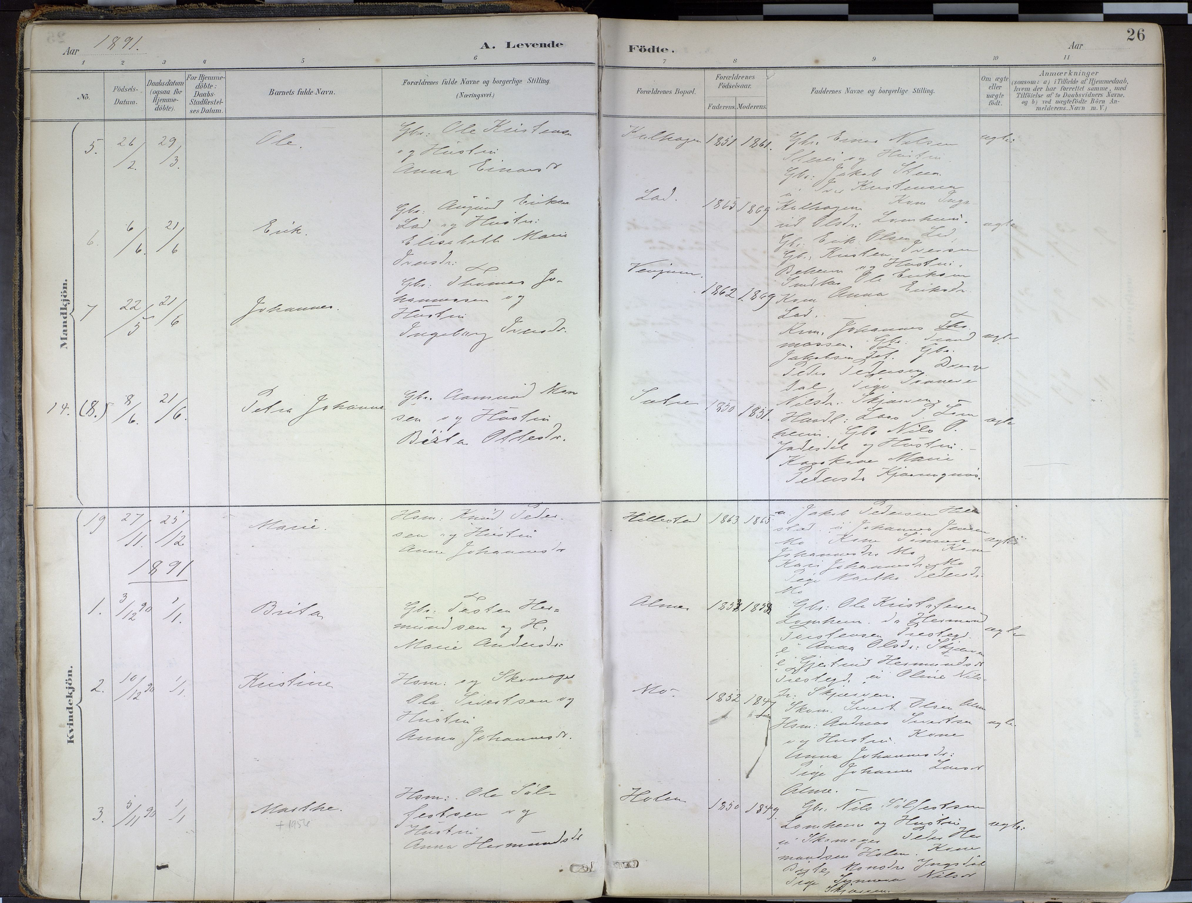 Hafslo sokneprestembete, AV/SAB-A-80301/H/Haa/Haab/L0001: Parish register (official) no. B 1, 1886-1945, p. 26