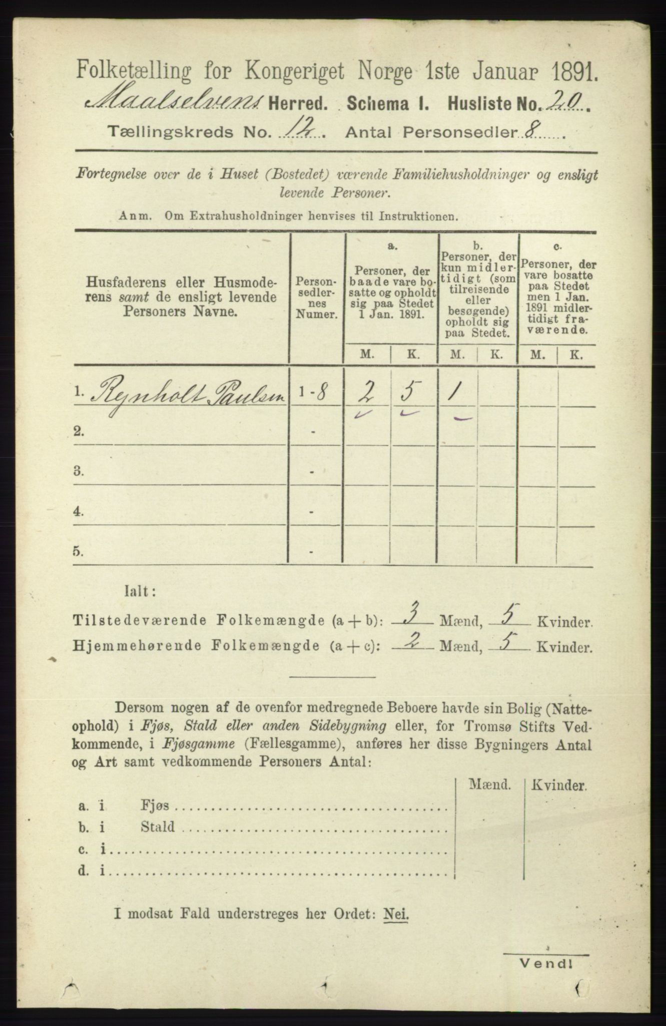 RA, 1891 census for 1924 Målselv, 1891, p. 3780