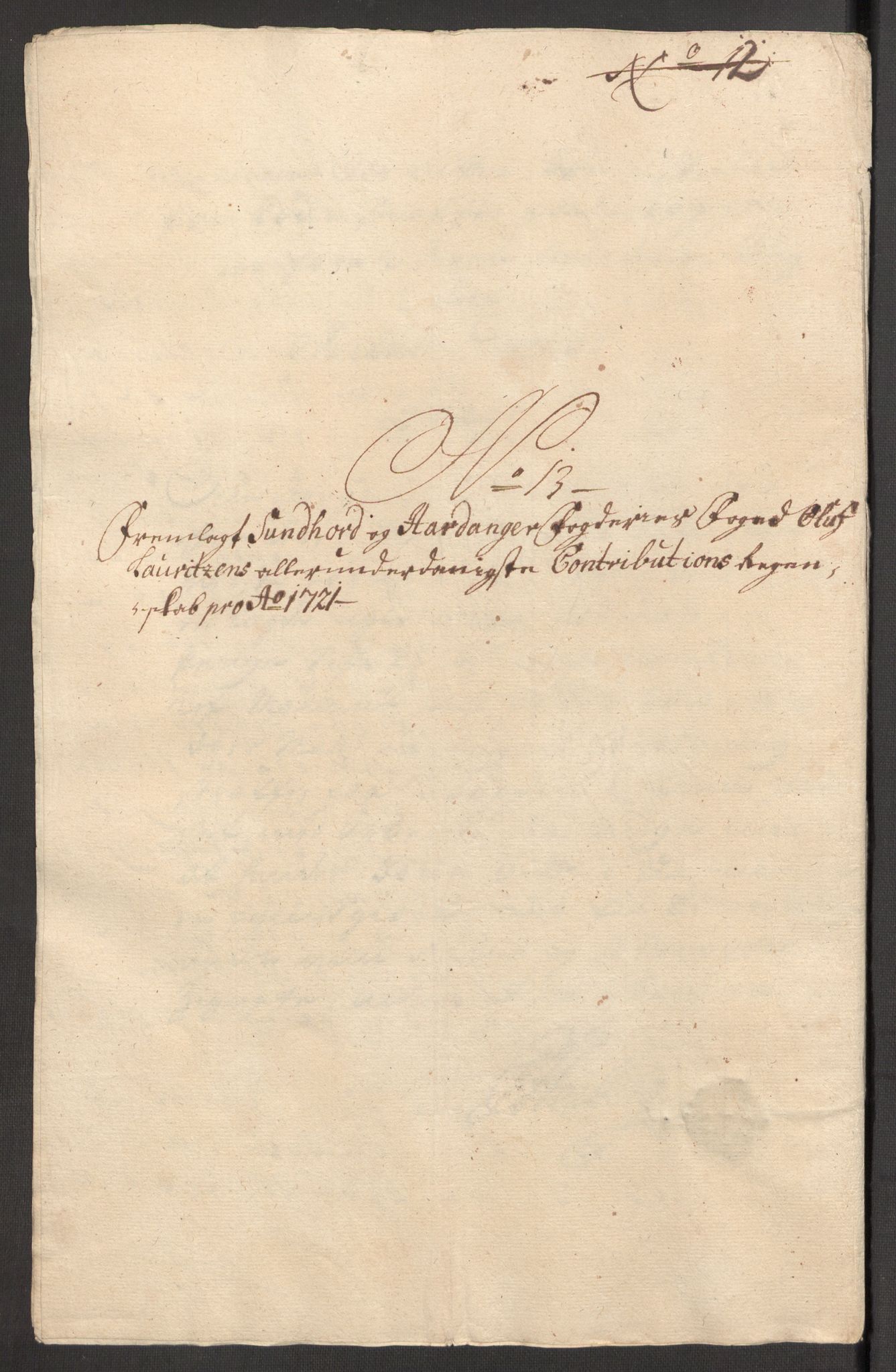 Rentekammeret inntil 1814, Reviderte regnskaper, Fogderegnskap, AV/RA-EA-4092/R48/L3000: Fogderegnskap Sunnhordland og Hardanger, 1721, p. 131