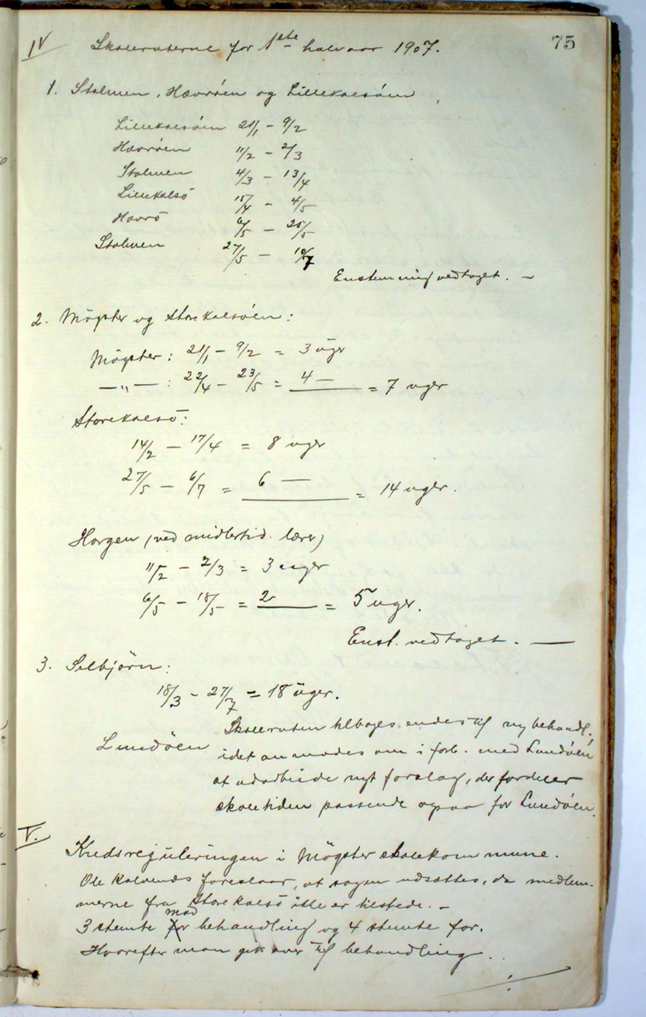 Austevoll kommune. Skulestyret, IKAH/1244-211/A/Aa/L0001: Møtebok for Møkster skulestyre, 1878-1910, p. 75a