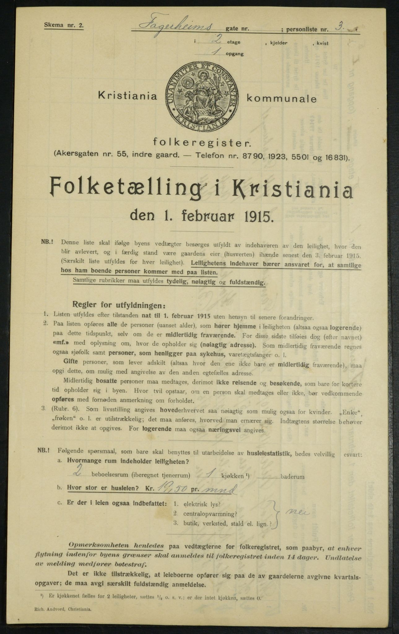 OBA, Municipal Census 1915 for Kristiania, 1915, p. 22651