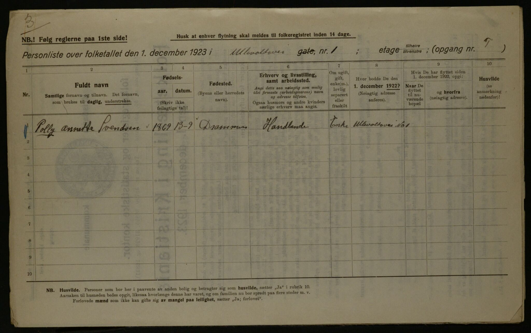 OBA, Municipal Census 1923 for Kristiania, 1923, p. 131332