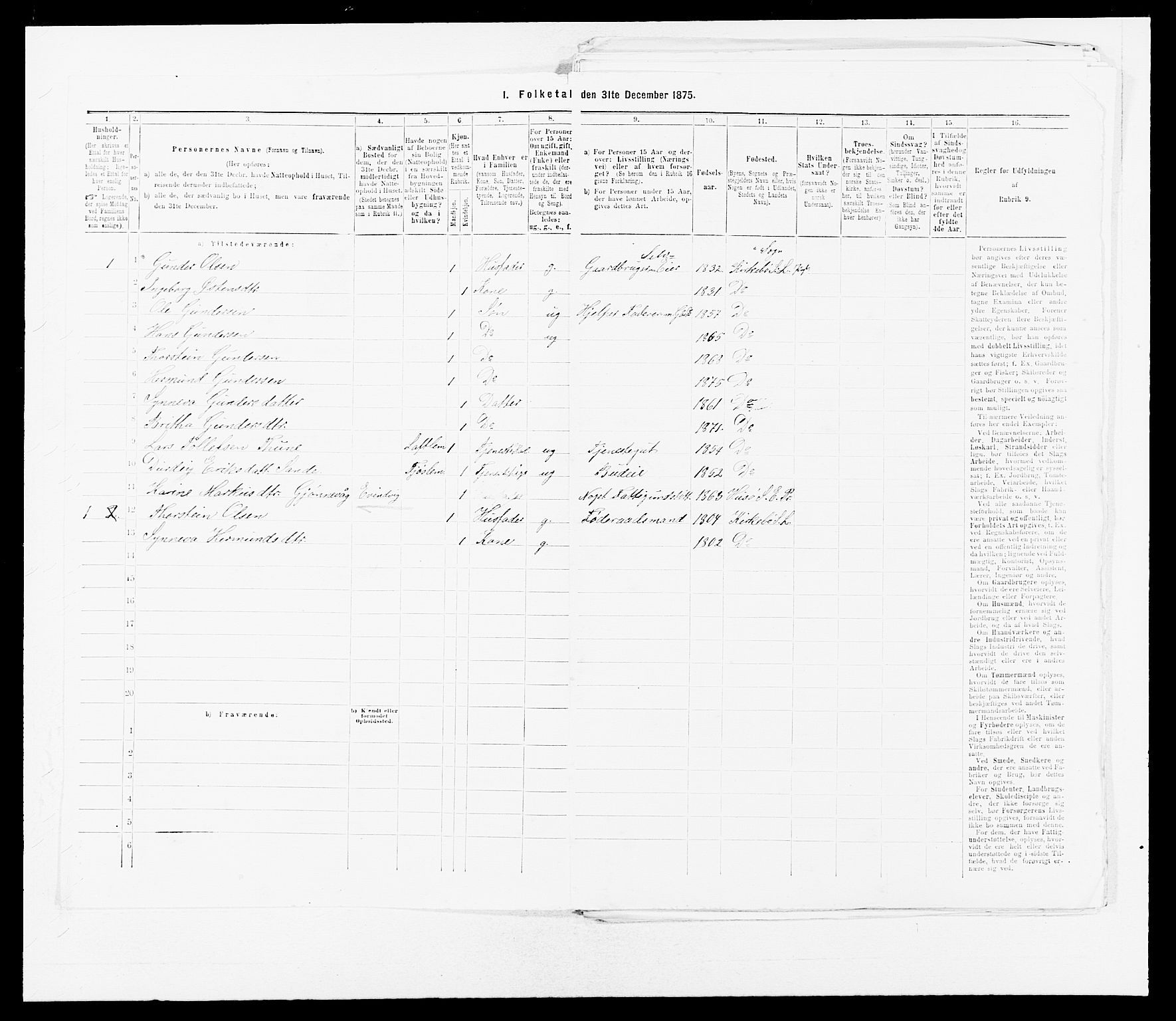 SAB, 1875 census for 1415P Lavik, 1875, p. 920