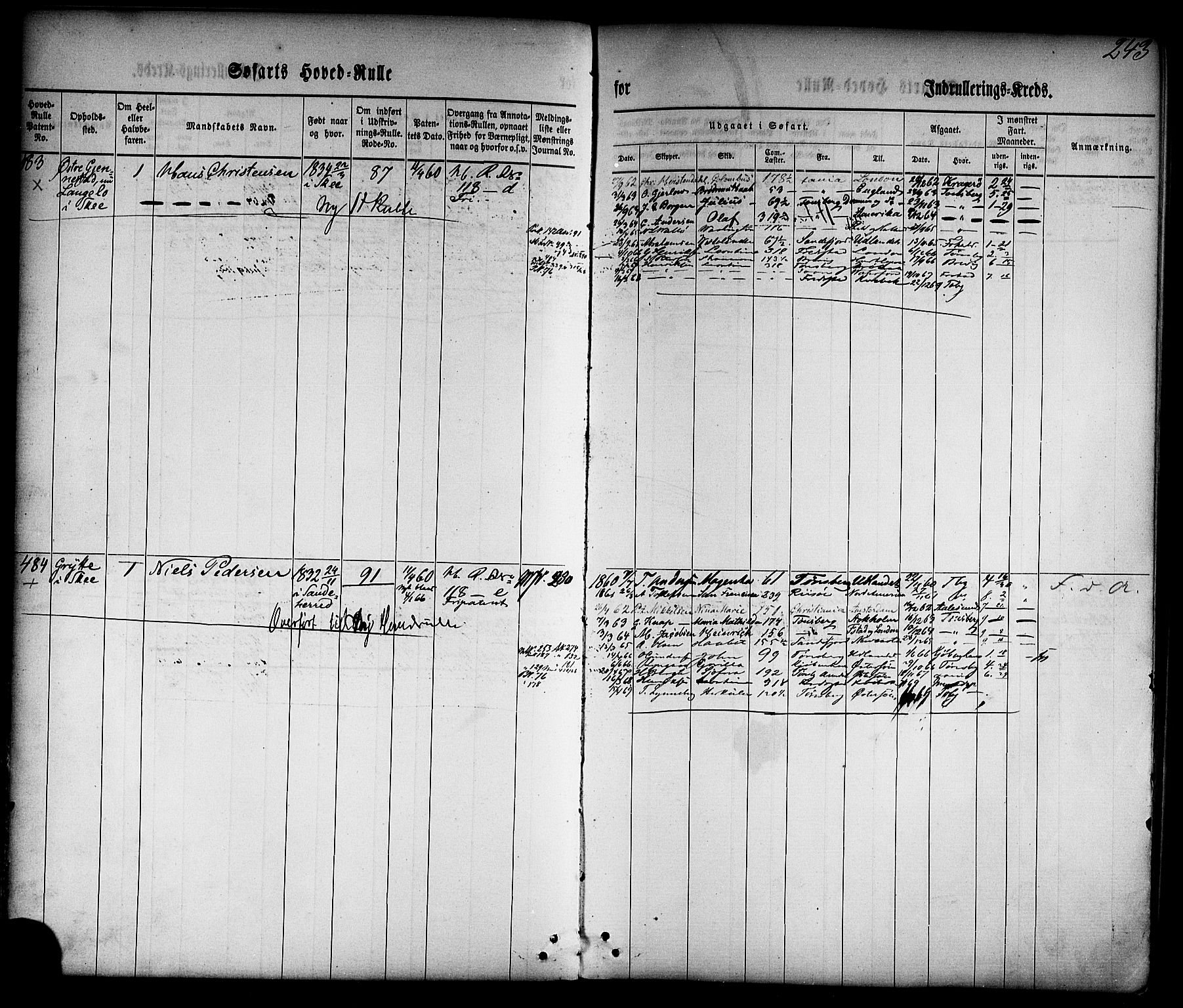 Tønsberg innrulleringskontor, AV/SAKO-A-786/F/Fc/Fca/L0001: Hovedrulle Patent nr. 1-1428, 1860-1861, p. 282