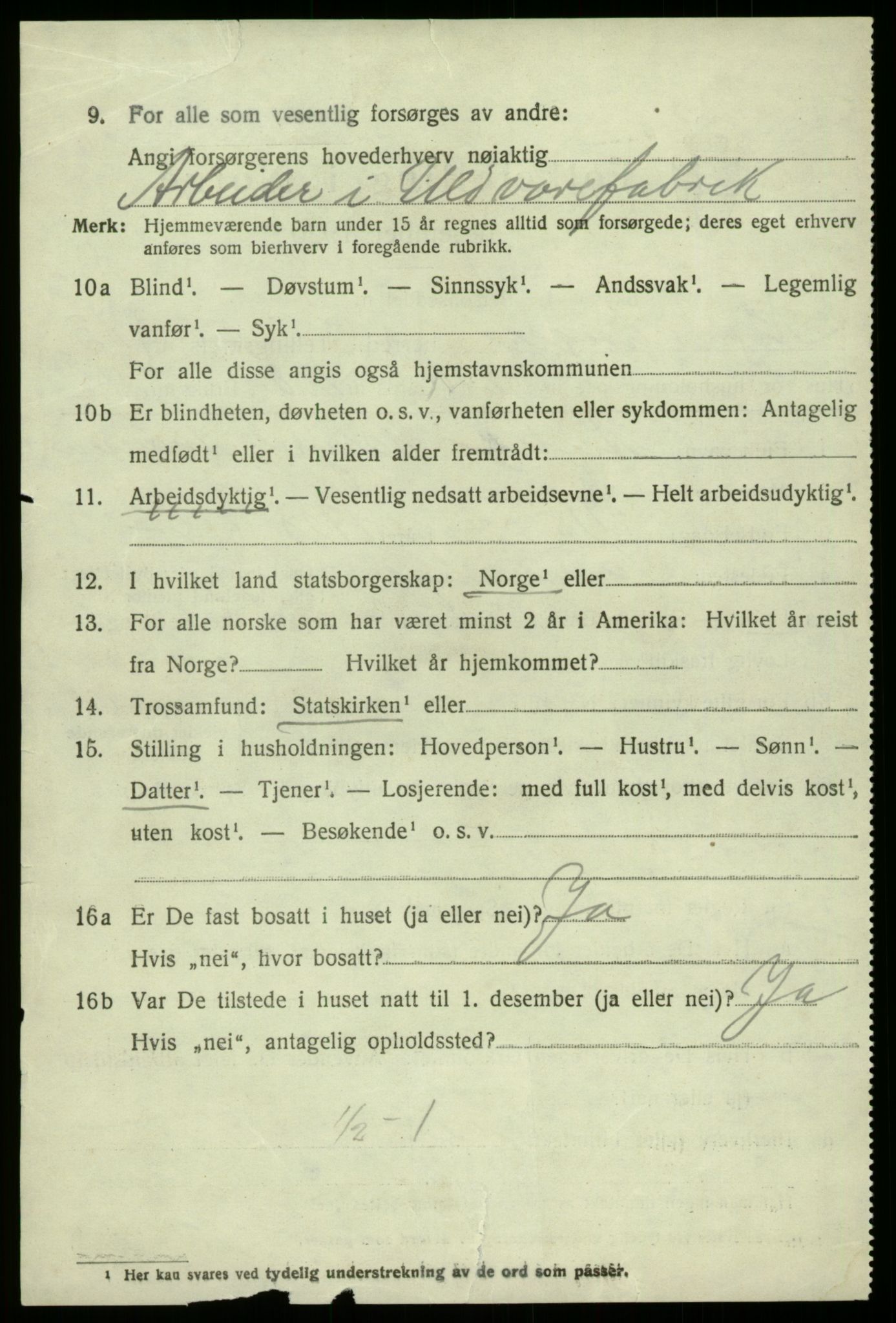 SAB, 1920 census for Samnanger, 1920, p. 5882