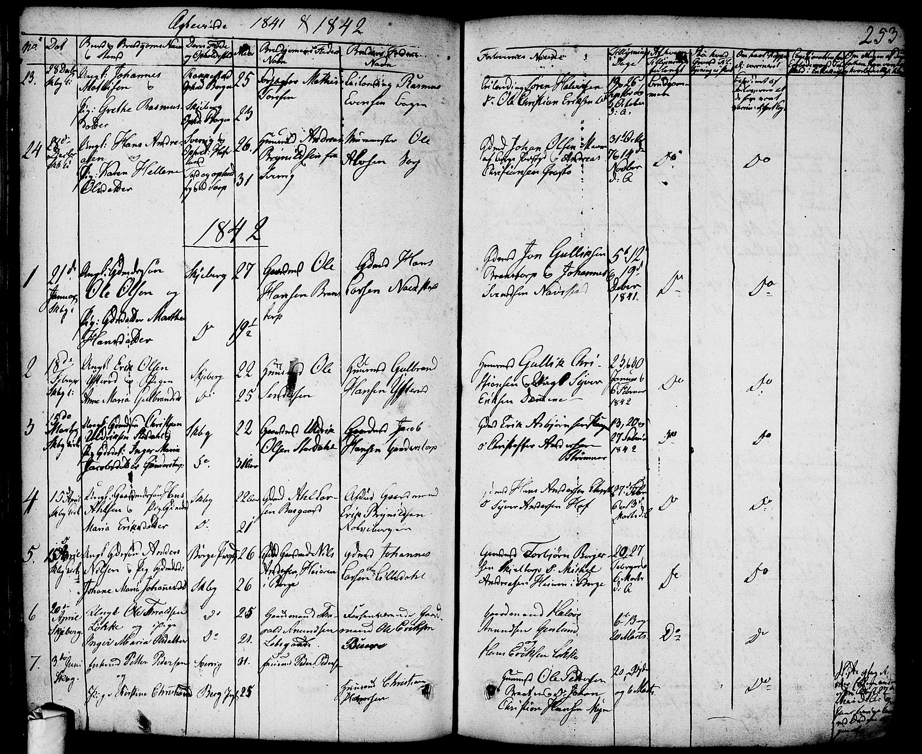 Skjeberg prestekontor Kirkebøker, AV/SAO-A-10923/F/Fa/L0005: Parish register (official) no. I 5, 1830-1845, p. 253