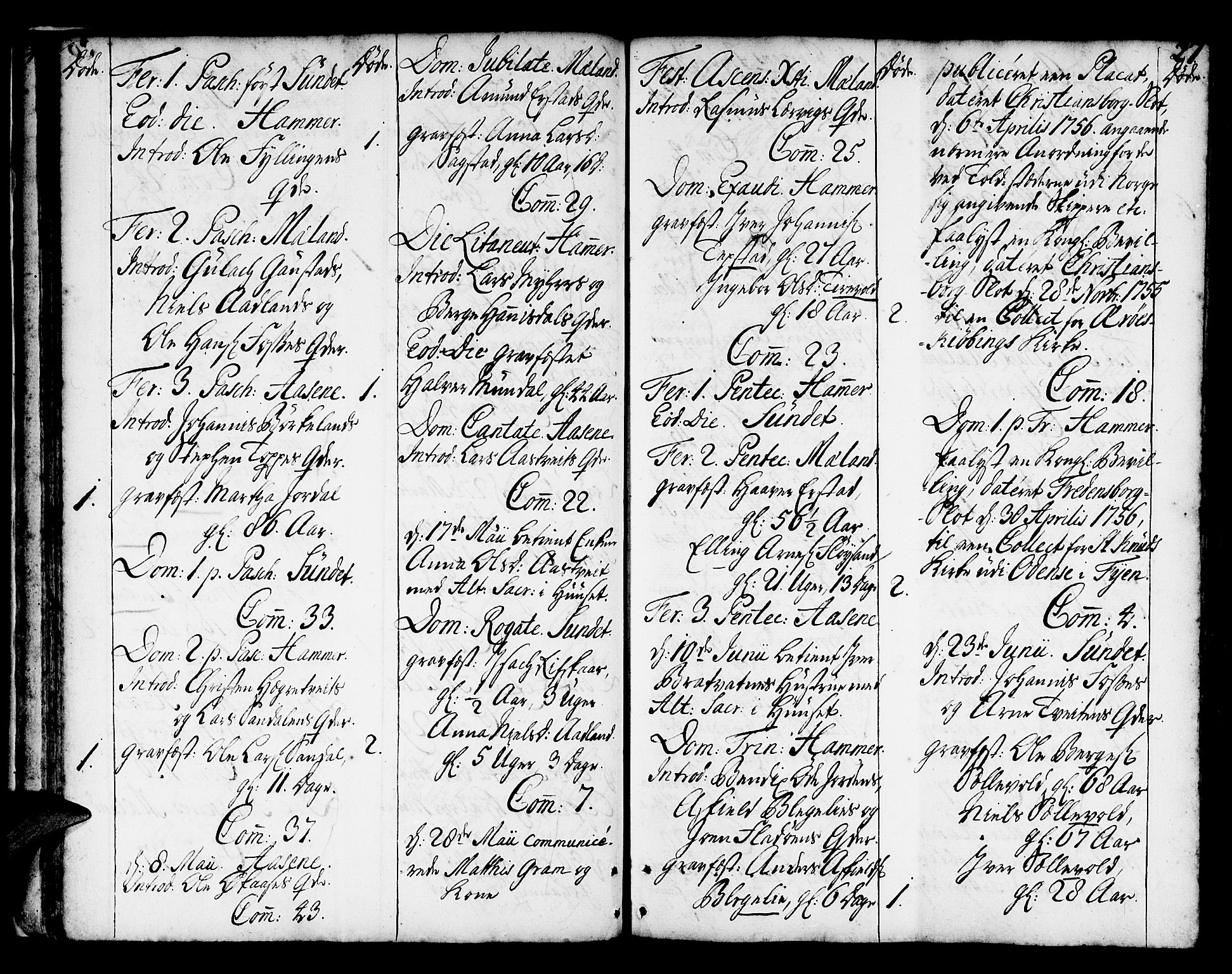 Hamre sokneprestembete, AV/SAB-A-75501/H/Ha/Haa/Haaa/L0006: Parish register (official) no. A 6, 1750-1761, p. 27