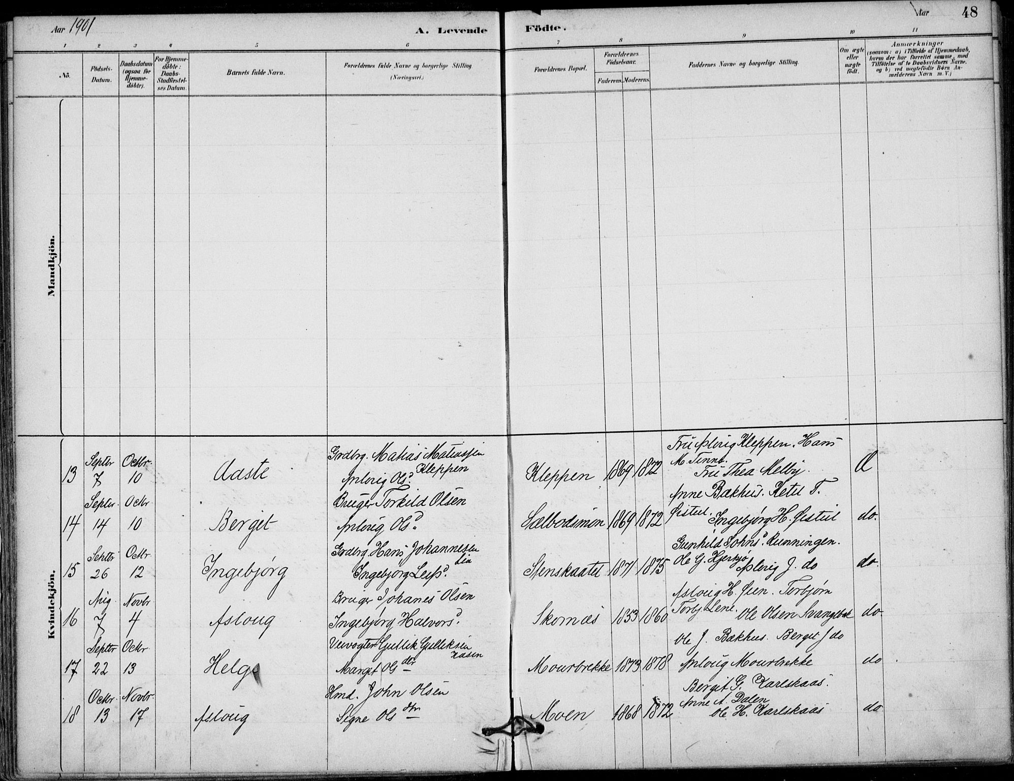 Hjartdal kirkebøker, AV/SAKO-A-270/F/Fb/L0002: Parish register (official) no. II 2, 1880-1932, p. 48