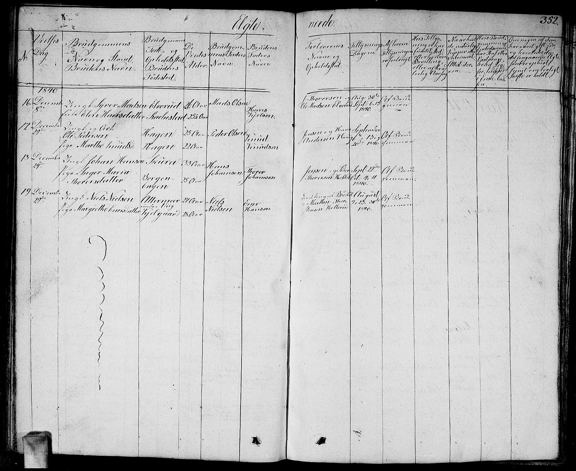 Enebakk prestekontor Kirkebøker, SAO/A-10171c/G/Ga/L0003: Parish register (copy) no. I 3, 1833-1849, p. 352