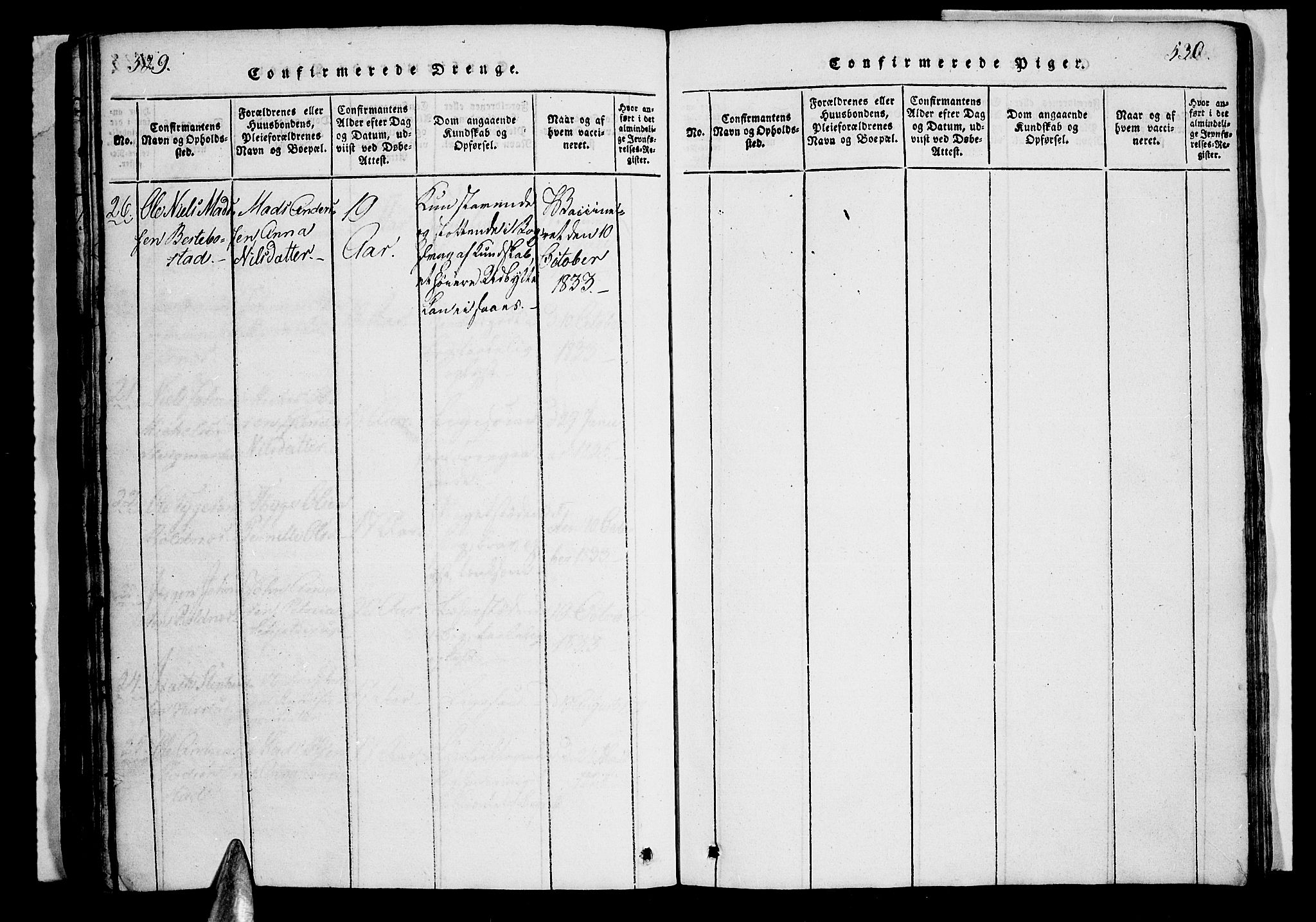 Trondenes sokneprestkontor, AV/SATØ-S-1319/H/Hb/L0003klokker: Parish register (copy) no. 3, 1820-1834, p. 529-530