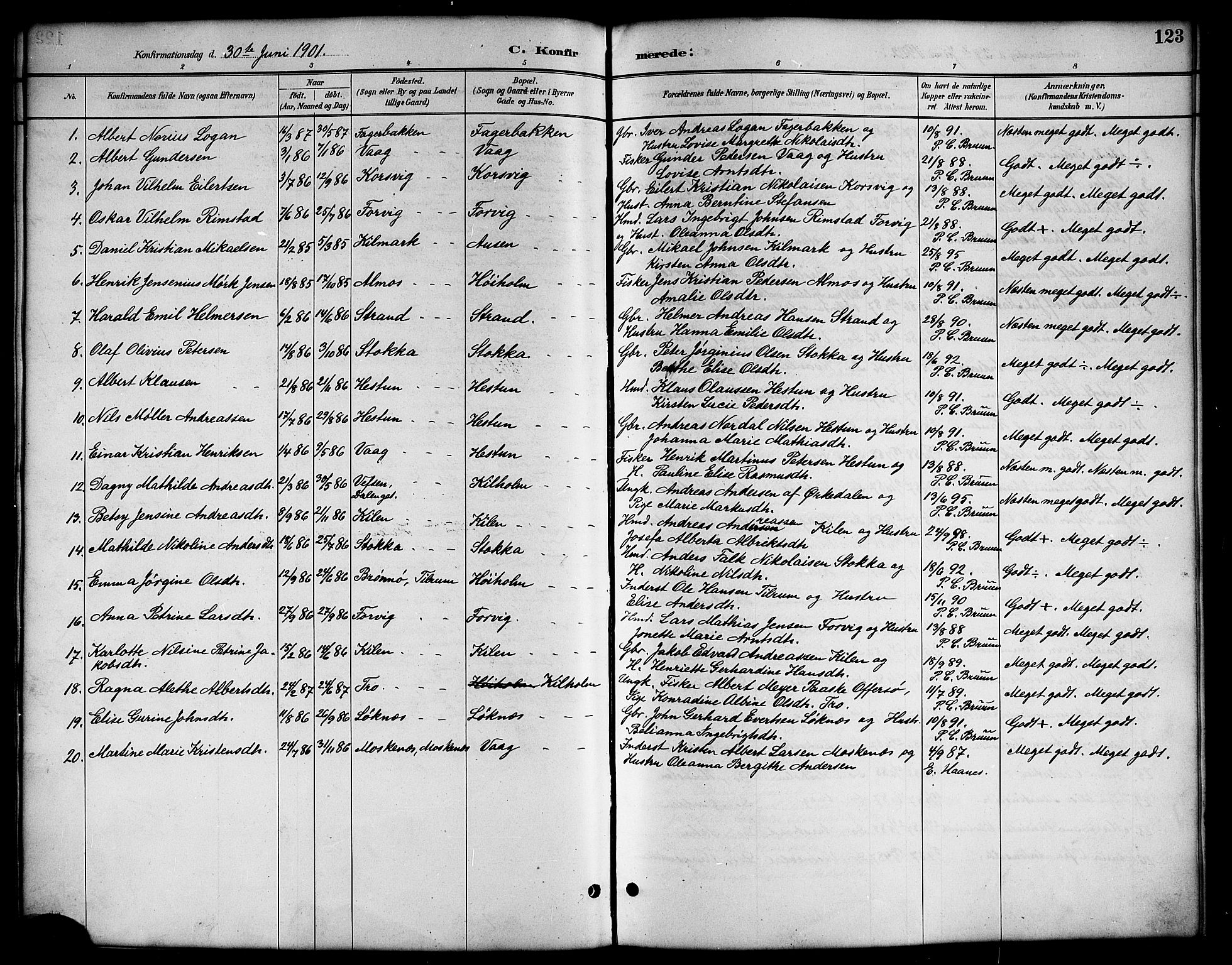 Ministerialprotokoller, klokkerbøker og fødselsregistre - Nordland, SAT/A-1459/819/L0277: Parish register (copy) no. 819C03, 1888-1917, p. 123