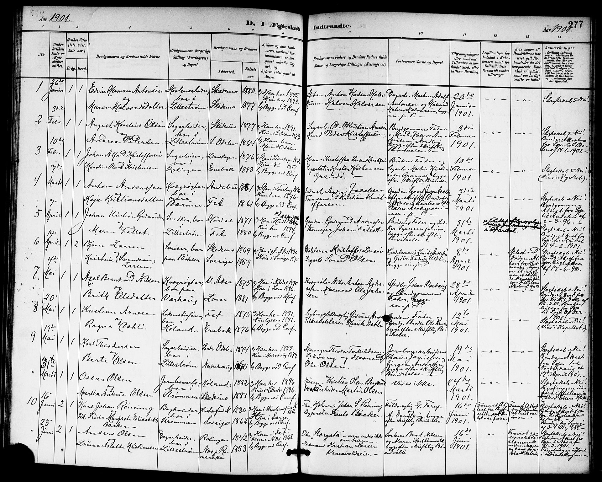Skedsmo prestekontor Kirkebøker, SAO/A-10033a/G/Ga/L0005a: Parish register (copy) no. I 5A, 1896-1901, p. 277